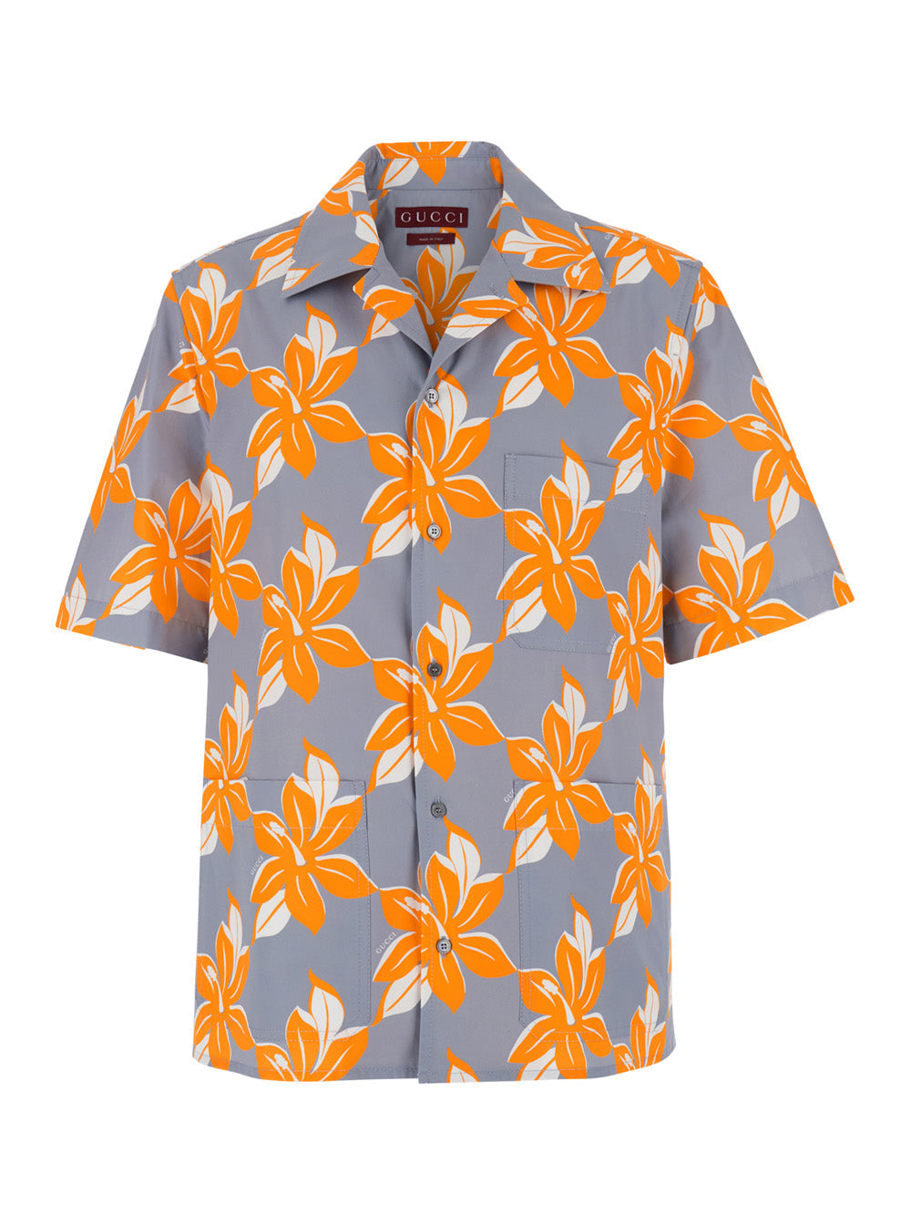 Gucci Men Multicolor Bowling Shirt With Cuban Collar And All-Over Floral Print In Cotton Man DestGlow