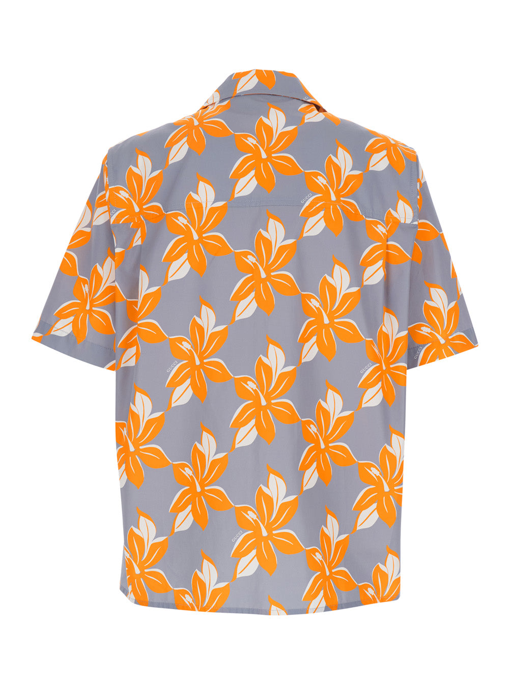 Gucci Men Multicolor Bowling Shirt With Cuban Collar And All-Over Floral Print In Cotton Man