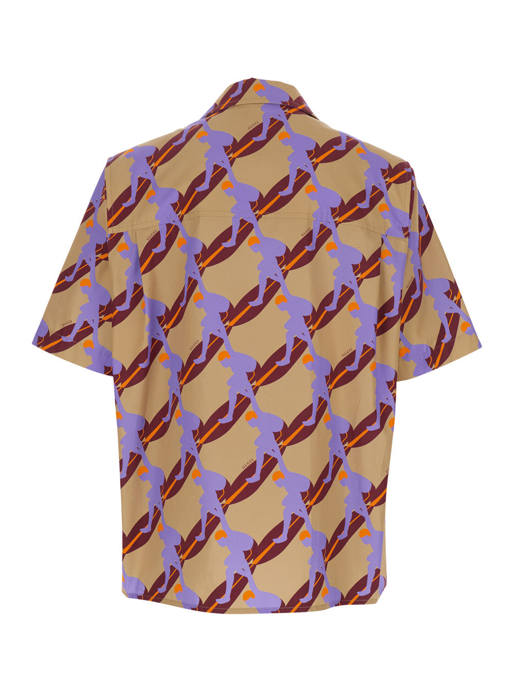 Gucci Men Multicolor Bowling Shirt With Cuban Collar And All-Over Print In Cotton Man by Luosophy