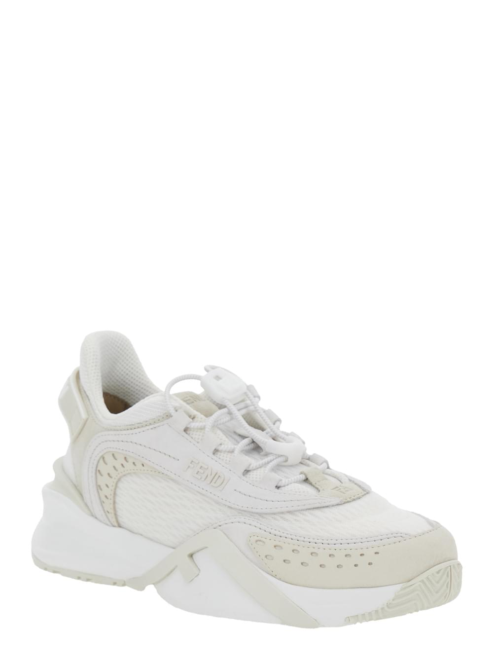 Fendi women flow white sneakers with toggle closure and logo lettering — product image 2
