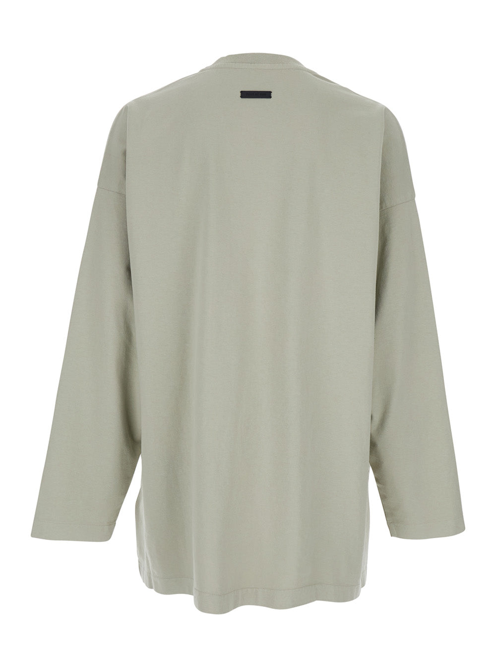 Fear Of God Men Grey T-Shirt With Eternal Print On The Front And Logo Patch On The Back In Cotton Man by Luosophy