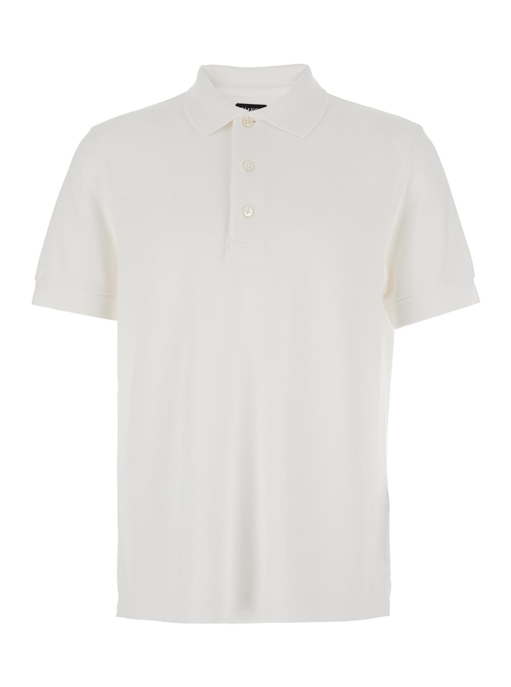 Tom ford men white polo shirt with classic collar in cotton blend man