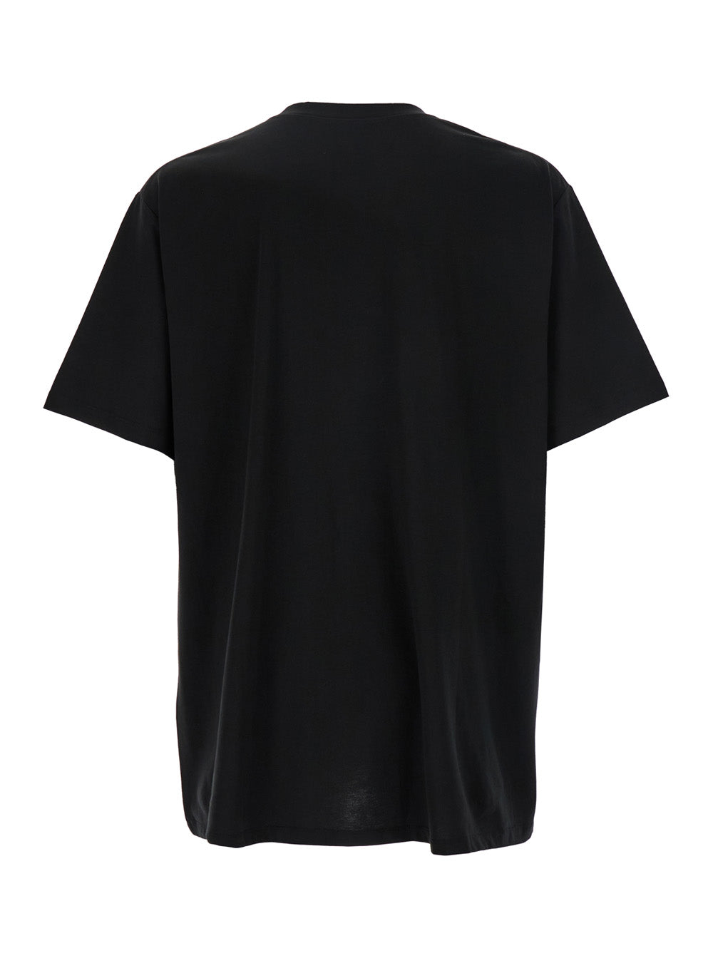 Balmain Men Black Crewneck T-Shirt With Logo Lettering On The Front In Cotton Man by Luosophy