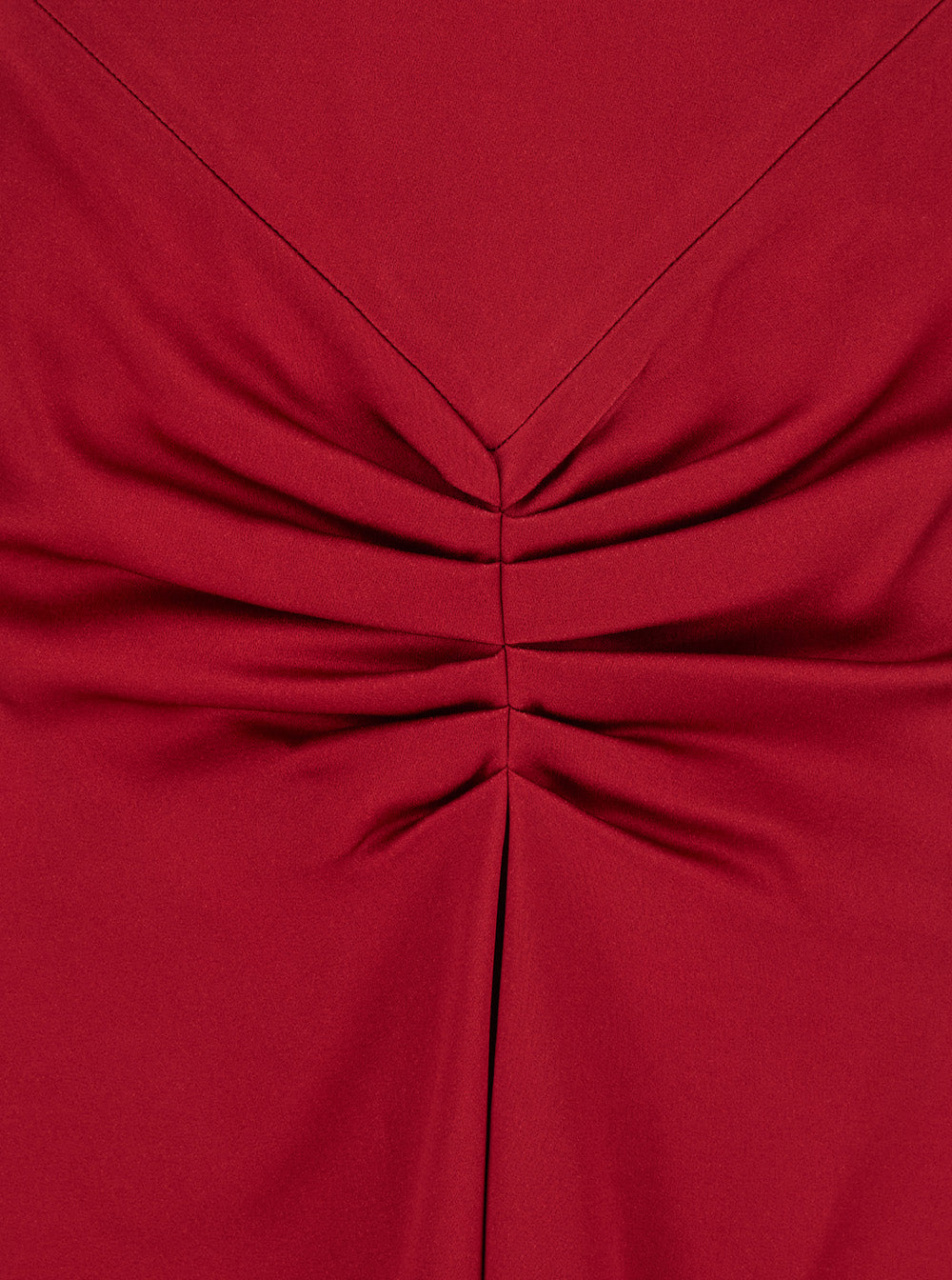 Victoria Beckham Women Red Crewneck Midi Dress With Gathered Waist And Rear Zip Closure In Viscose Blend Woman by Luosophy