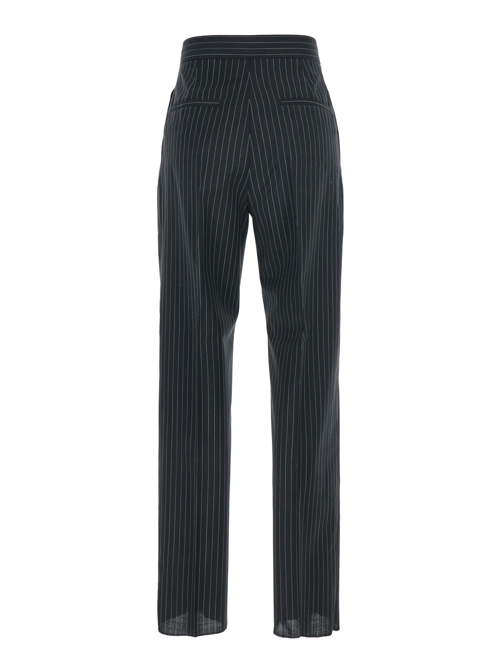 Max mara women sesamo black pants with front concealed closure and all