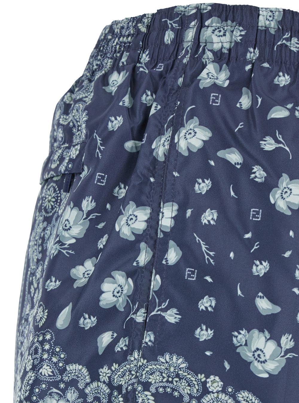 Fendi Men Blue Swimsuit With Elasticated Waist And All-Over Ff Motif In Tech Fabric Man by Luosophy