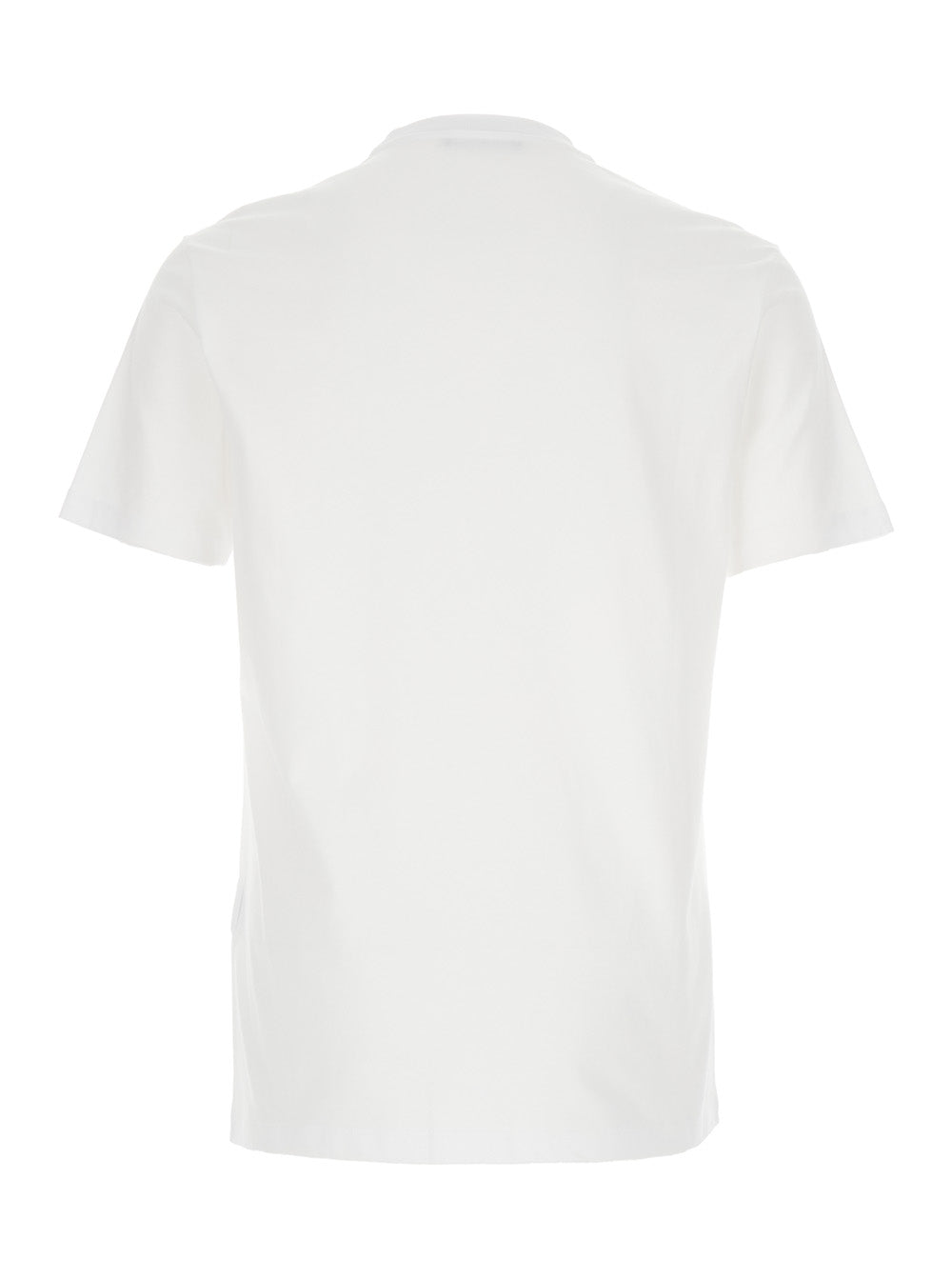 Versace Men White Crewneck T-Shirt With Medusa Embroidery On The Front In Cotton Man by Luosophy
