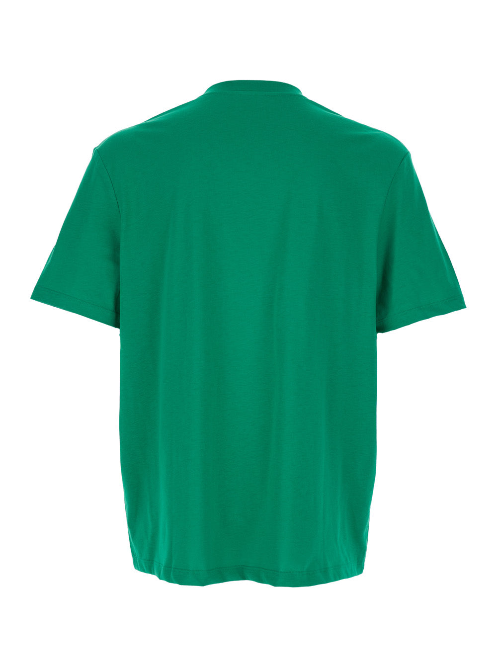 Balmain Men Green Crewneck T-Shirt With Logo Lettering Print On The Front In Cotton Man by Luosophy