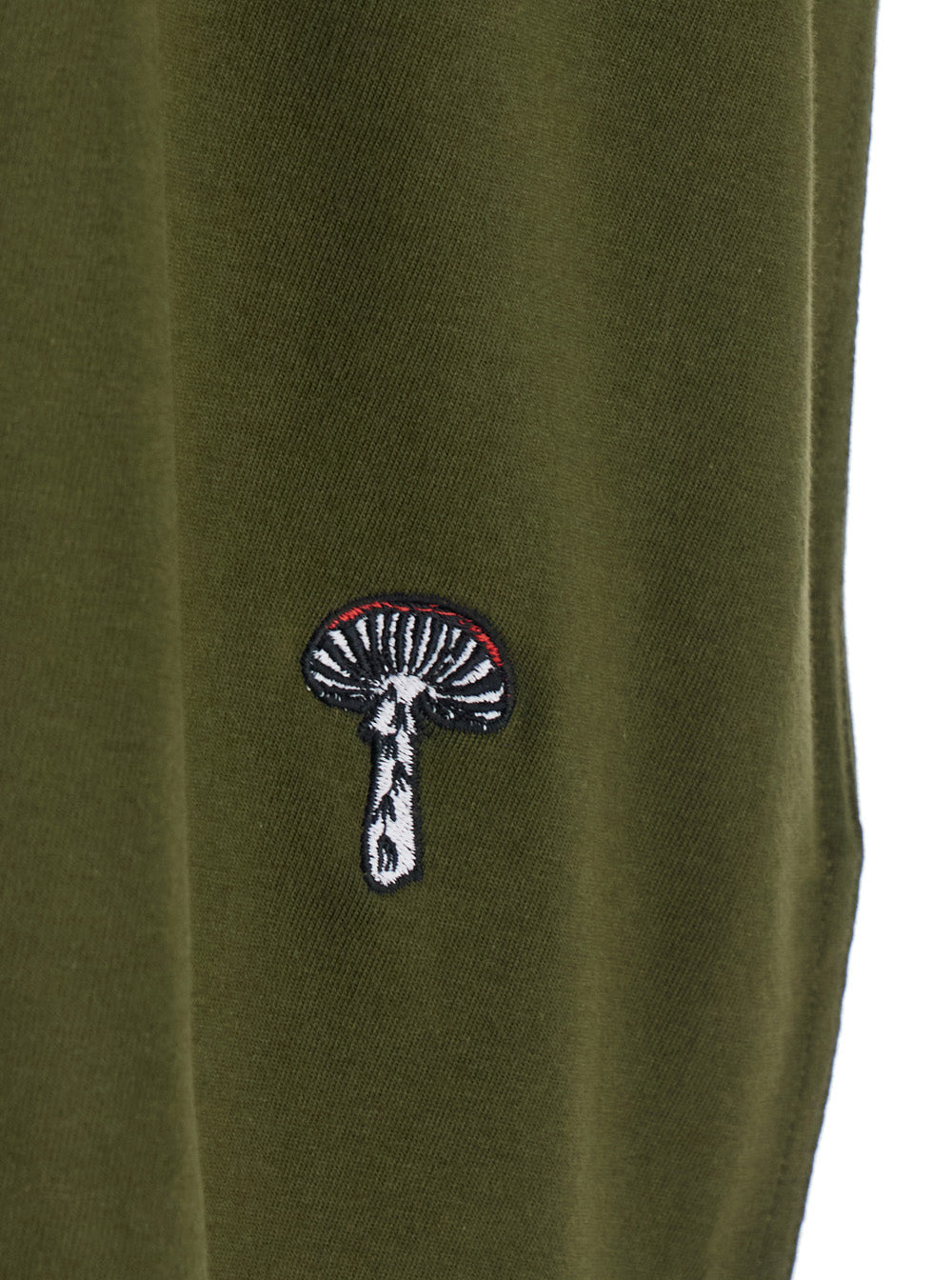 Bottega Veneta Men Green Crewneck T-Shirt With Mushroom Embroidery On The Front In Cotton Man by Luosophy