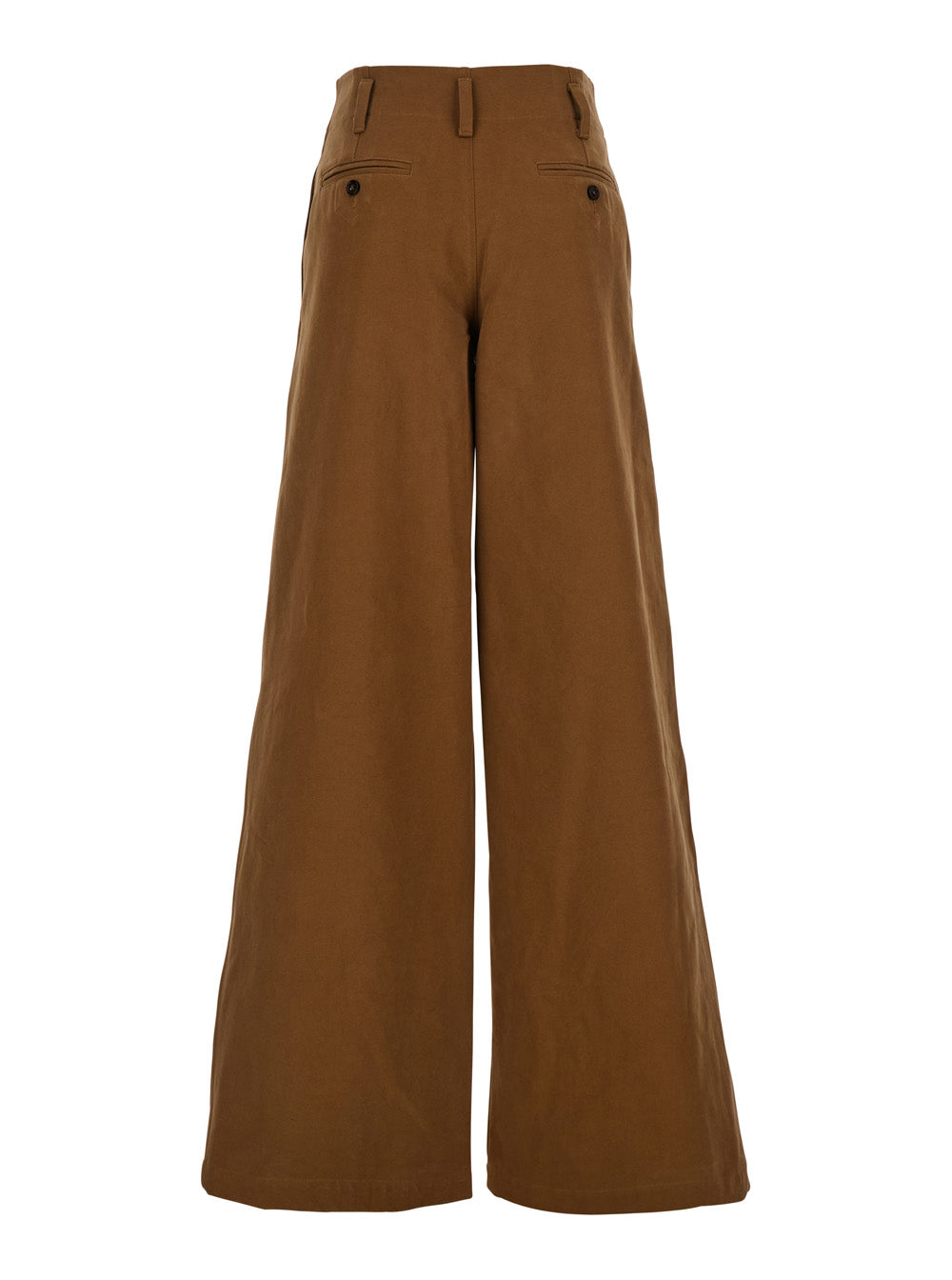 Chloé Women Brown Pants With Belt Loops And Wide Leg In Cotton Woman by Luosophy