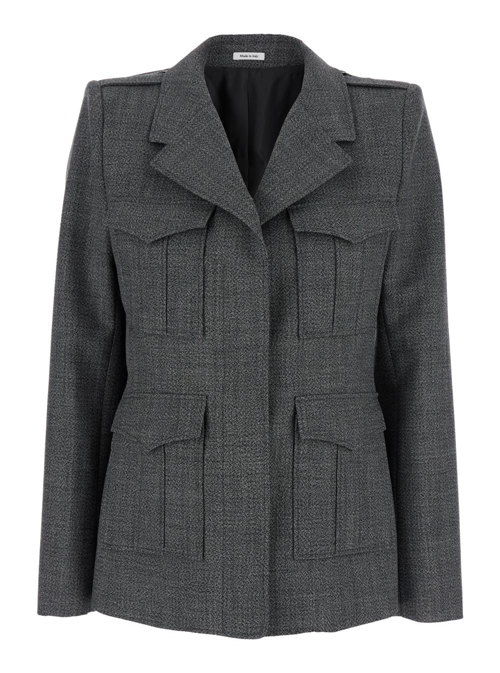 Alexander mcqueen women grey jacket with wide notched revers in wool w — product image 1