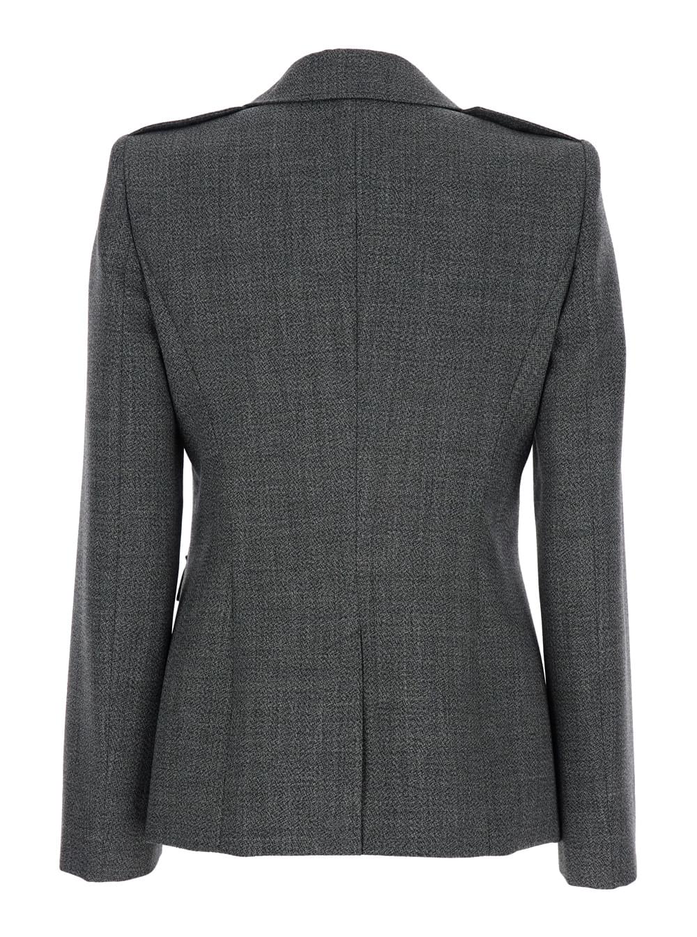 Alexander mcqueen women grey jacket with wide notched revers in wool w — product image 2