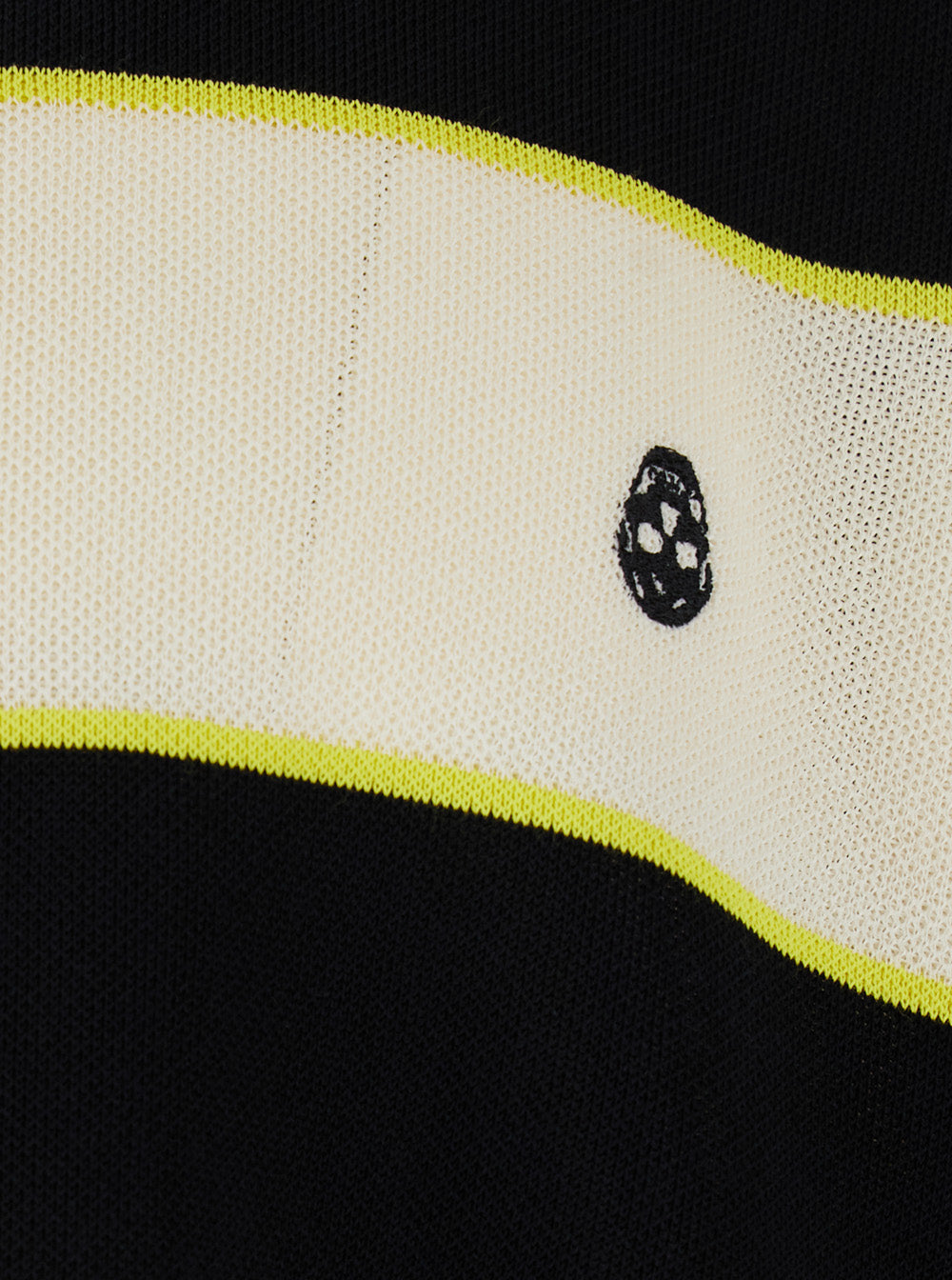 Alexander Mcqueen Men Black And White Long-Sleeve Polo Shirt With Logo Patch On The Front And All-Over Striped Motif In Cotton Blend Man by Luosophy