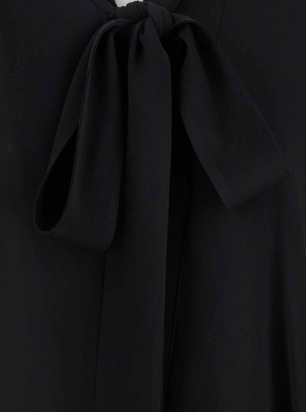 Balenciaga Women Black Blouse With Pussybow Collar And Asymmetric Design In Silk Woman by Luosophy