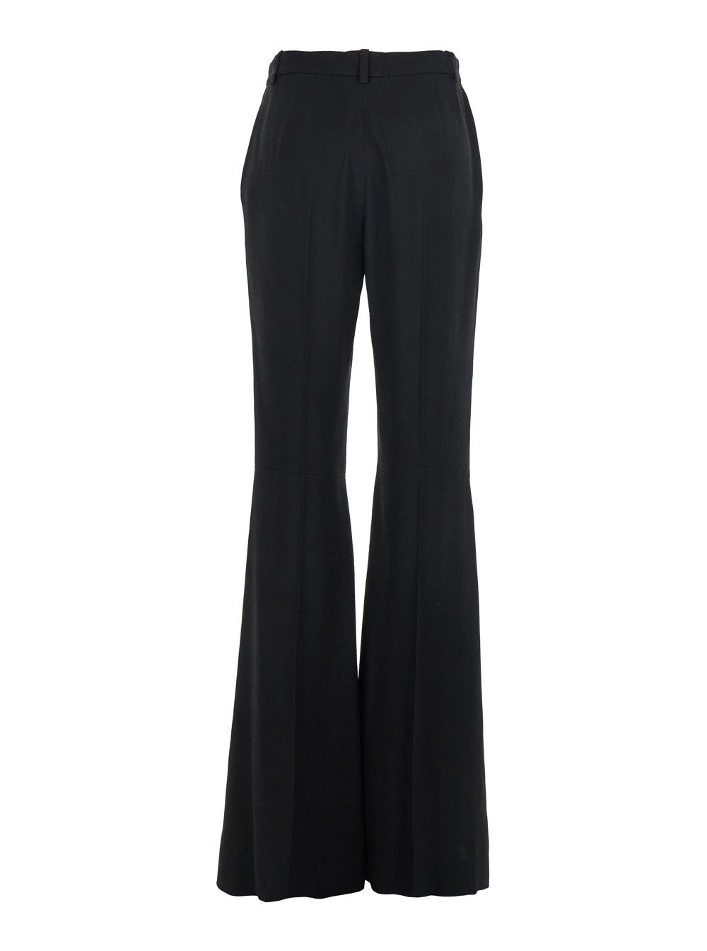 Balenciaga Women Black Pants With Belt Loops And Flared Leg In Viscose Woman by Luosophy