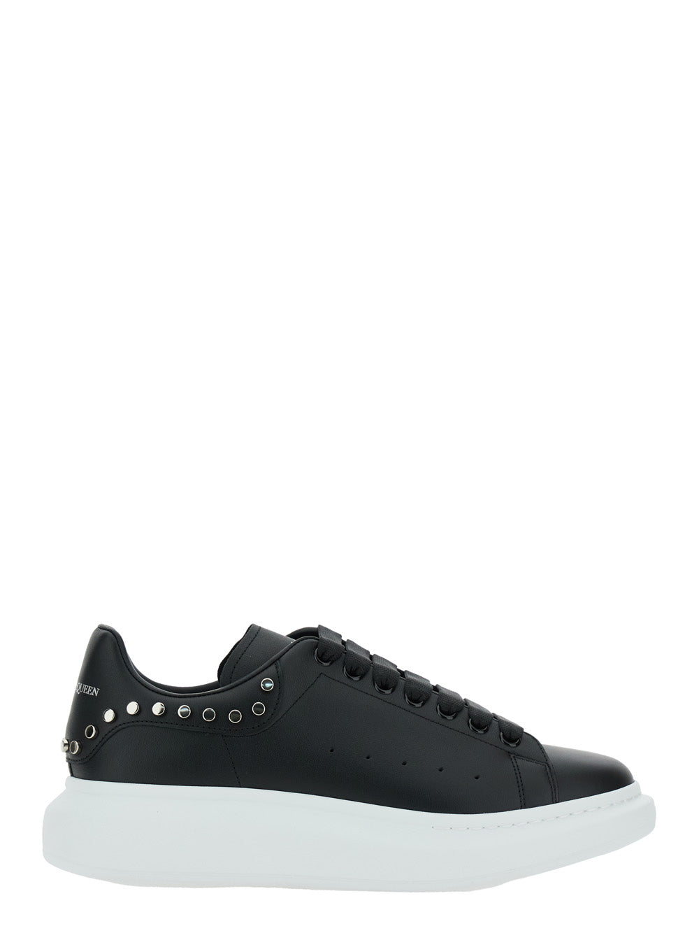 Alexander Mcqueen Men Black Low Top Sneakers With Stud Embellishments In Leather Man by Luosophy