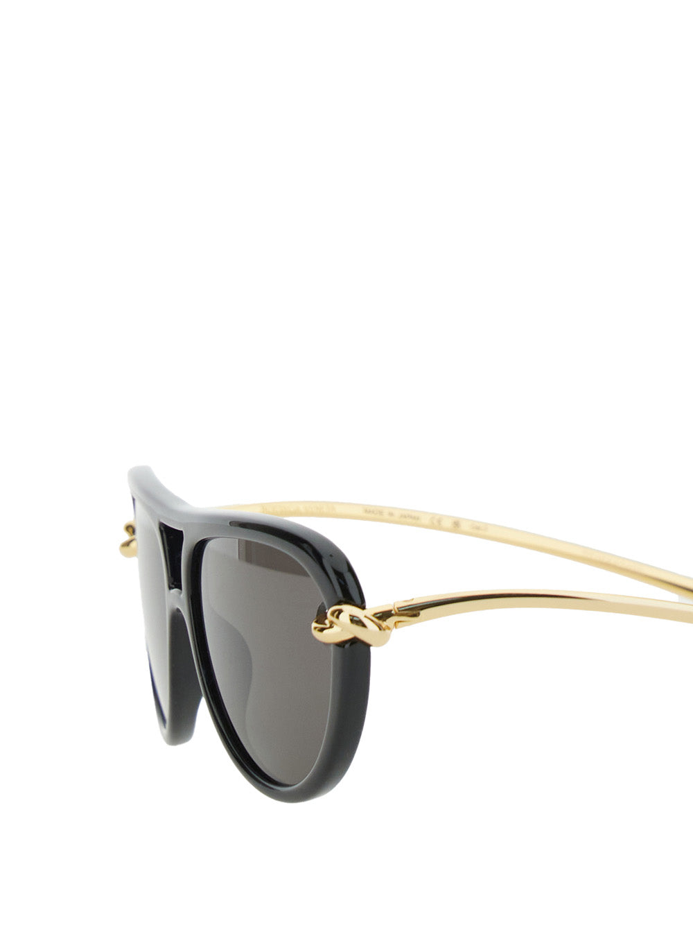 Bottega Veneta Women Black Sunglasses With Cut-Out Motif On The Temples And Knot Detail On The Temples In Acetate Woman by Luosophy