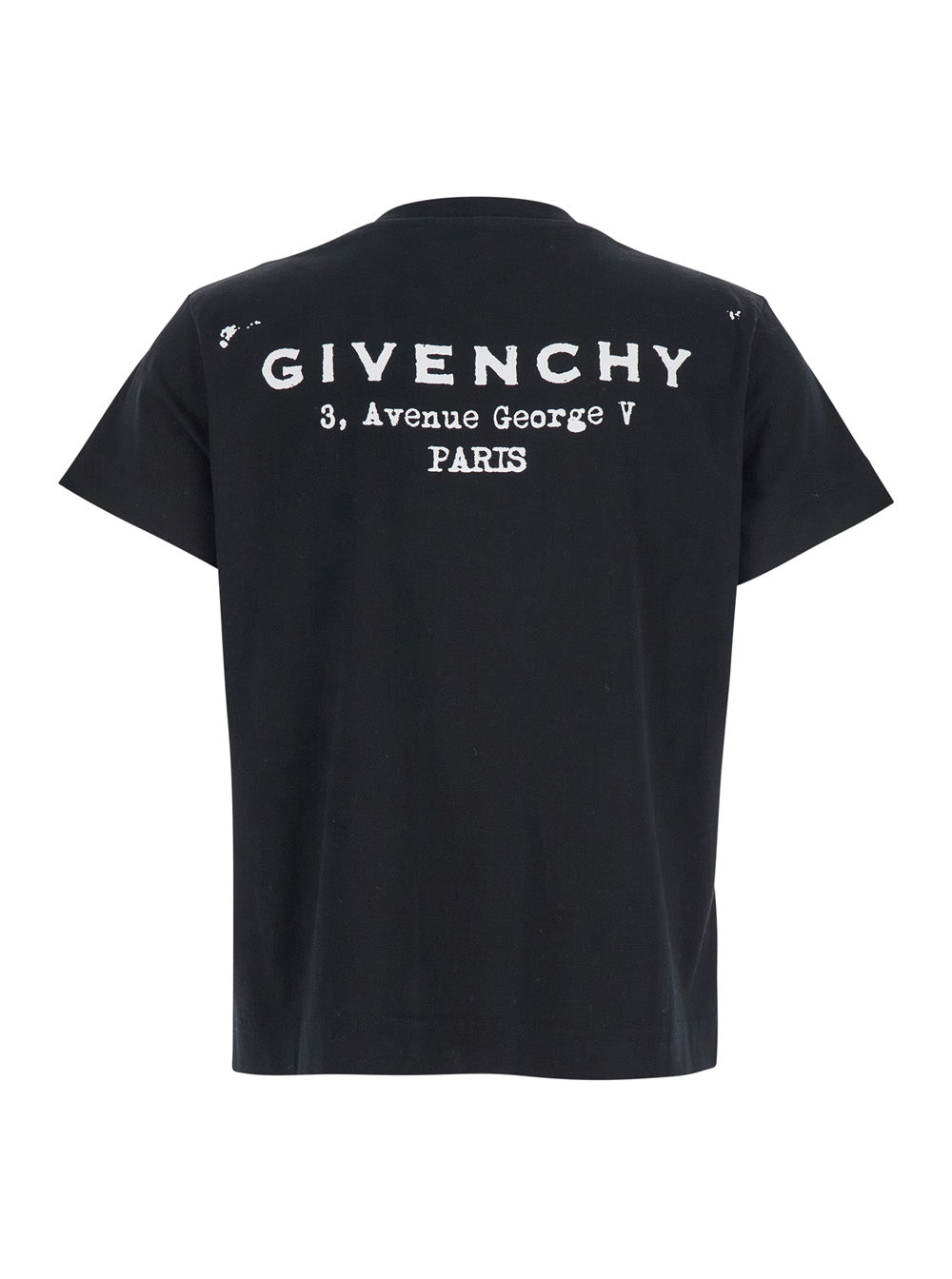 Givenchy Women Black Crewneck T-Shirt With Logo Lettering On Front And Rear In Cotton Woman by Luosophy