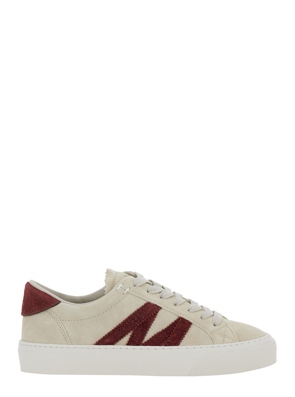 Moncler Women White Low Top Sneakers With Logo Detail On The Side And Logo Patch On The Tongue In Leather Woman by Luosophy