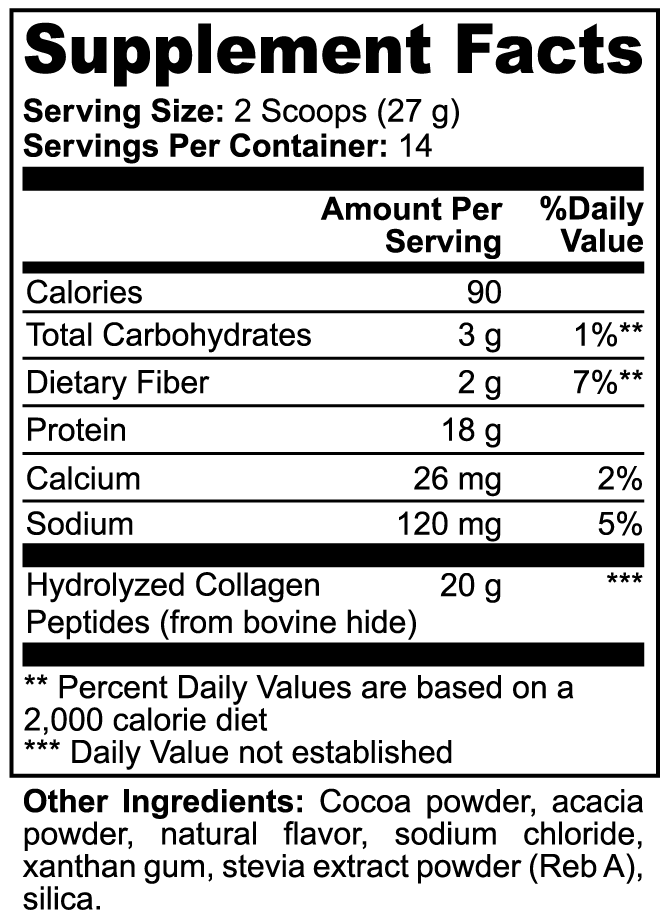 Grass-Fed Collagen Peptides Powder (Chocolate), 13.3 oz. by Minimo Nutrition