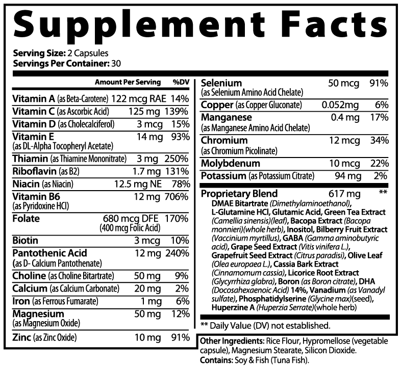 Brain & Focus Formula, 60 ct. by Minimo Nutrition