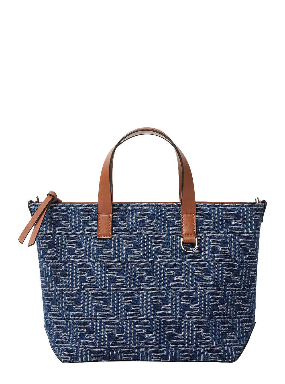Fendi Men Blue Shopper With Top Handles And All-Over Ff Motif In Cotton Man by Luosophy