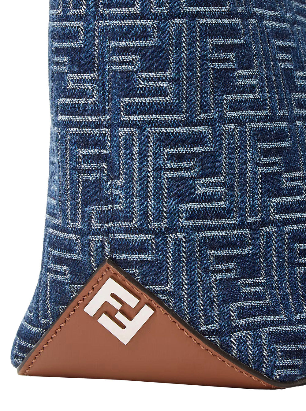 Fendi Men Blue Shopper With Top Handles And All-Over Ff Motif In Cotton Man by Luosophy