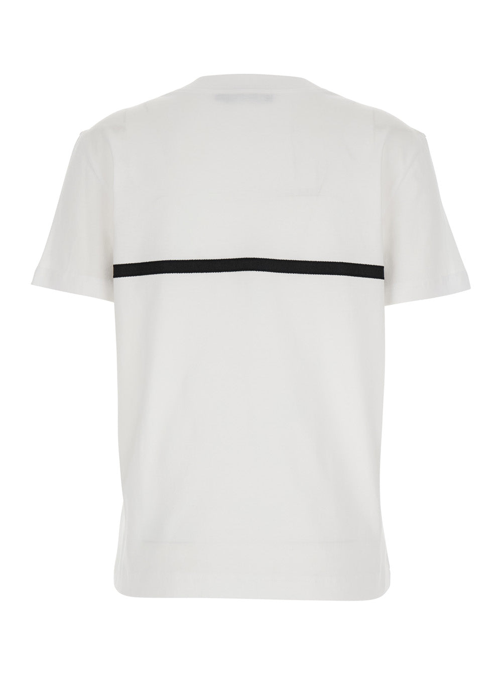 Dolce & Gabbana Women White Crewneck T-Shirt With Logo Print On The Front In Cotton Woman by Luosophy