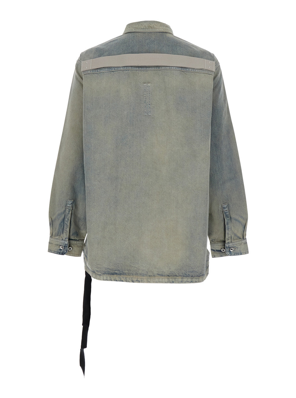 Drkshdw Men Light Blue Jacket With Classic Collar And Drawstring Detail On The Waist In Denim Man
