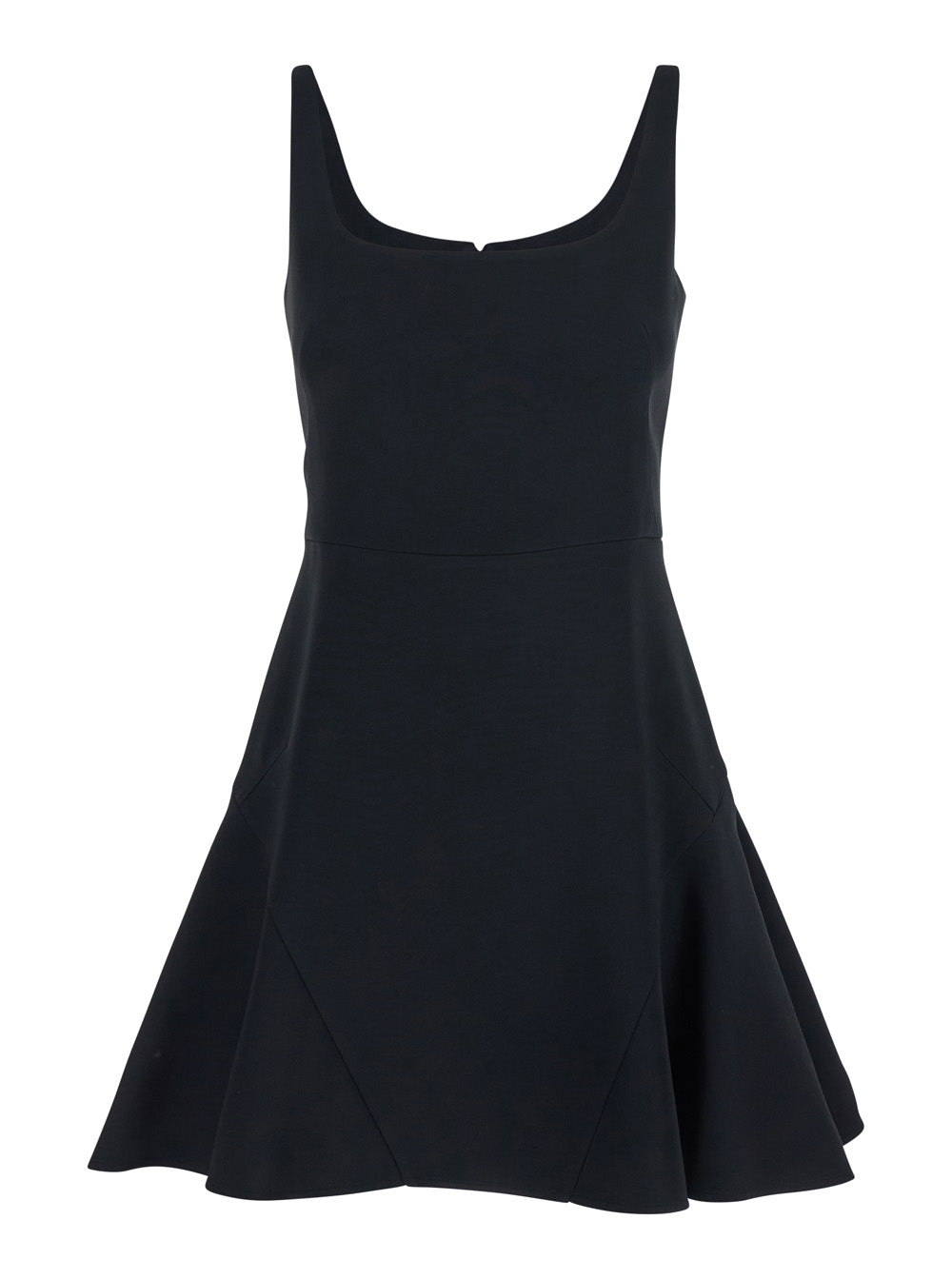 Givenchy Women Black Mini Dress With Flared Skirt And Square Neckline In Viscose Blend Stretch Woman by Luosophy