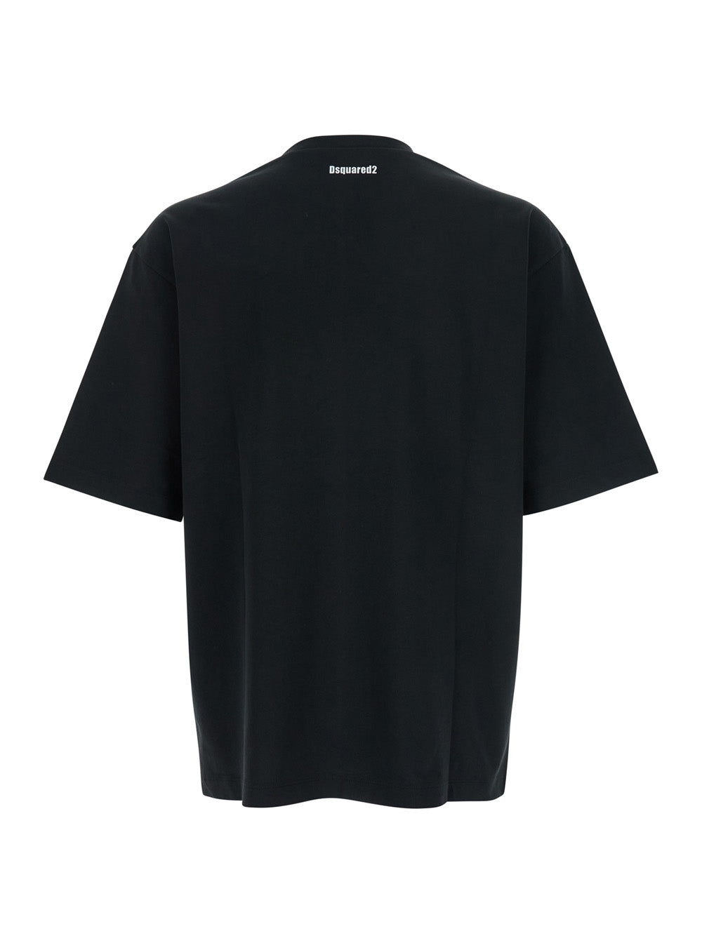 Dsquared2 Men Black T-Shirt With Logo On The Front In Cotton Man by Luosophy
