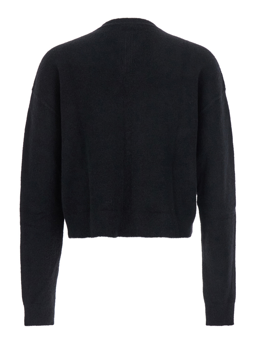 Rick Owens Men Black Sweater With V Neck And Dropped Shoulders In Wool Blend Man by Luosophy