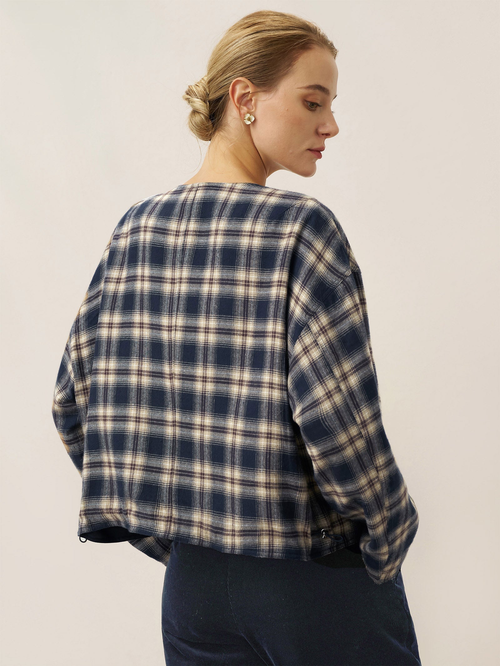 Tencel Linen Reversible Crew Neck Casual Jacket CHLOE DestGlow