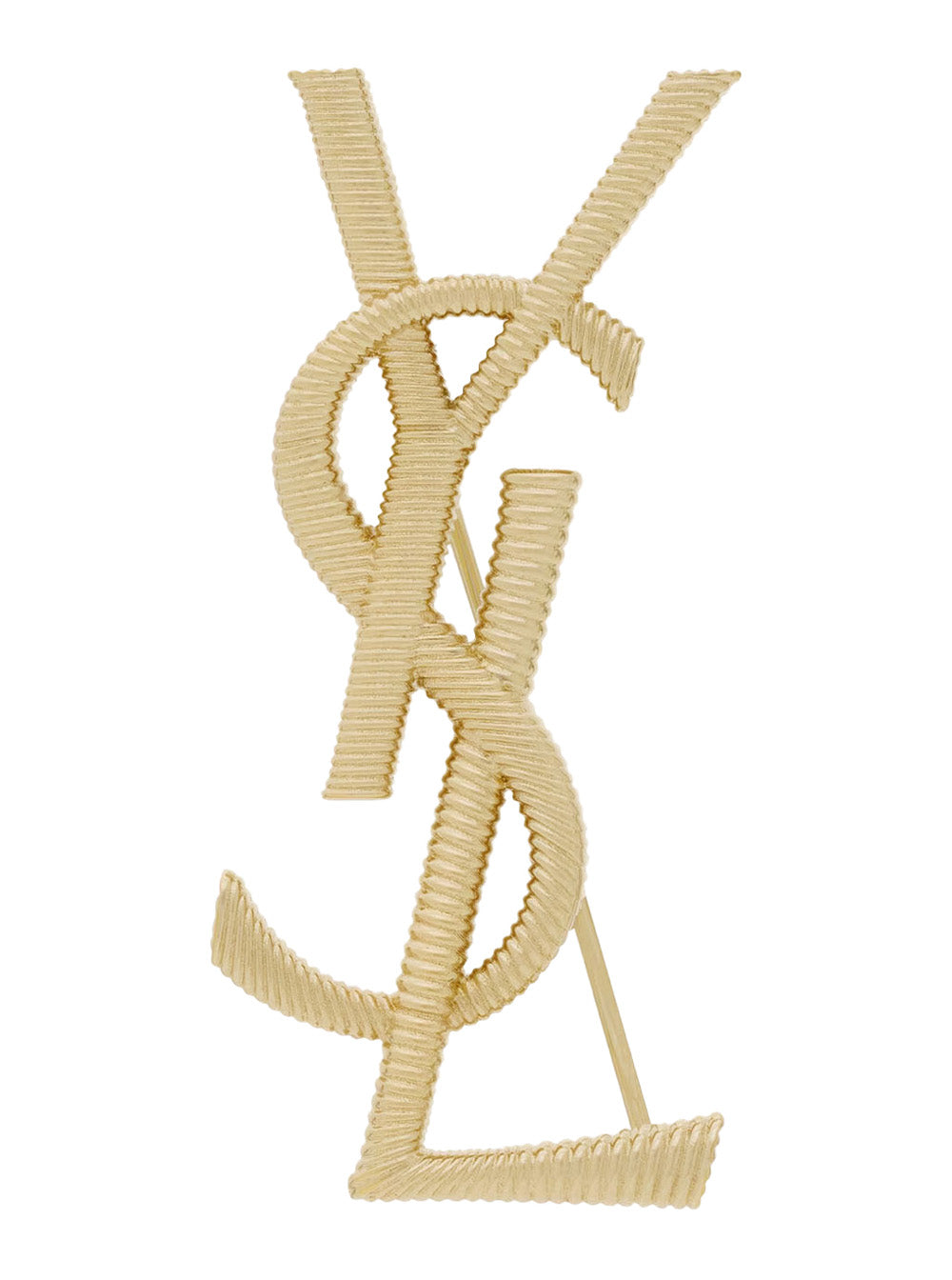 Saint Laurent Women Cassandre Brooch With Back Closure In Brass For Women by Luosophy