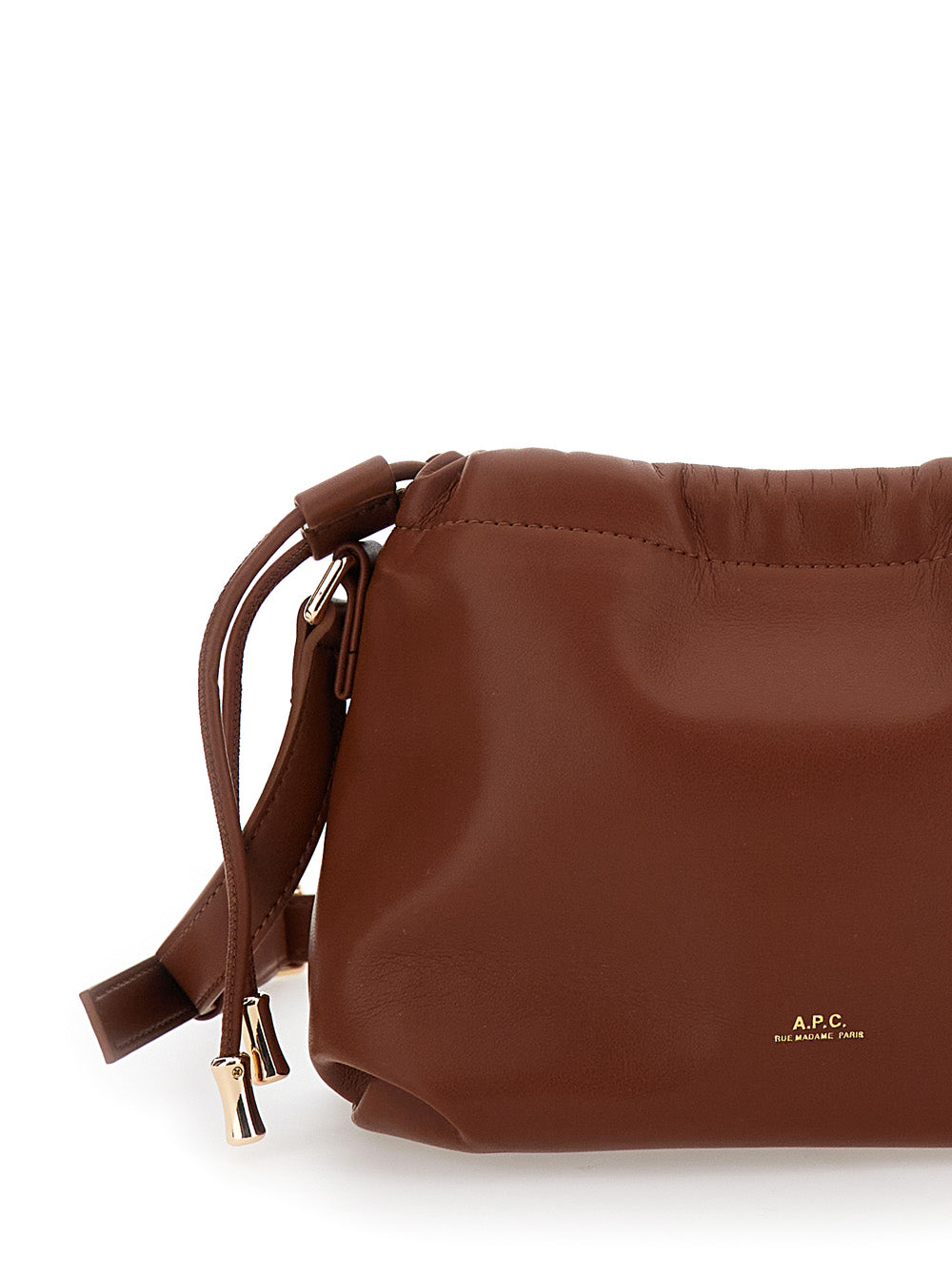 A.P.C. Women Ninon Mini Crossbody Bag With Engraved Logo On The Front And Adjustable Ecoleather Strap Brown Women by Luosophy