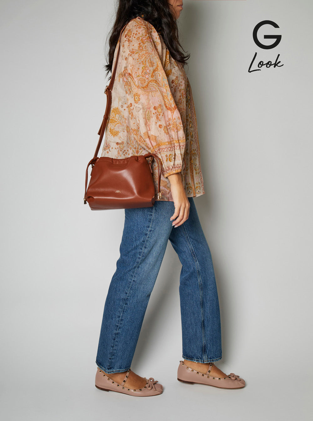 A.P.C. Women Ninon Mini Crossbody Bag With Engraved Logo On The Front And Adjustable Ecoleather Strap Brown Women by Luosophy