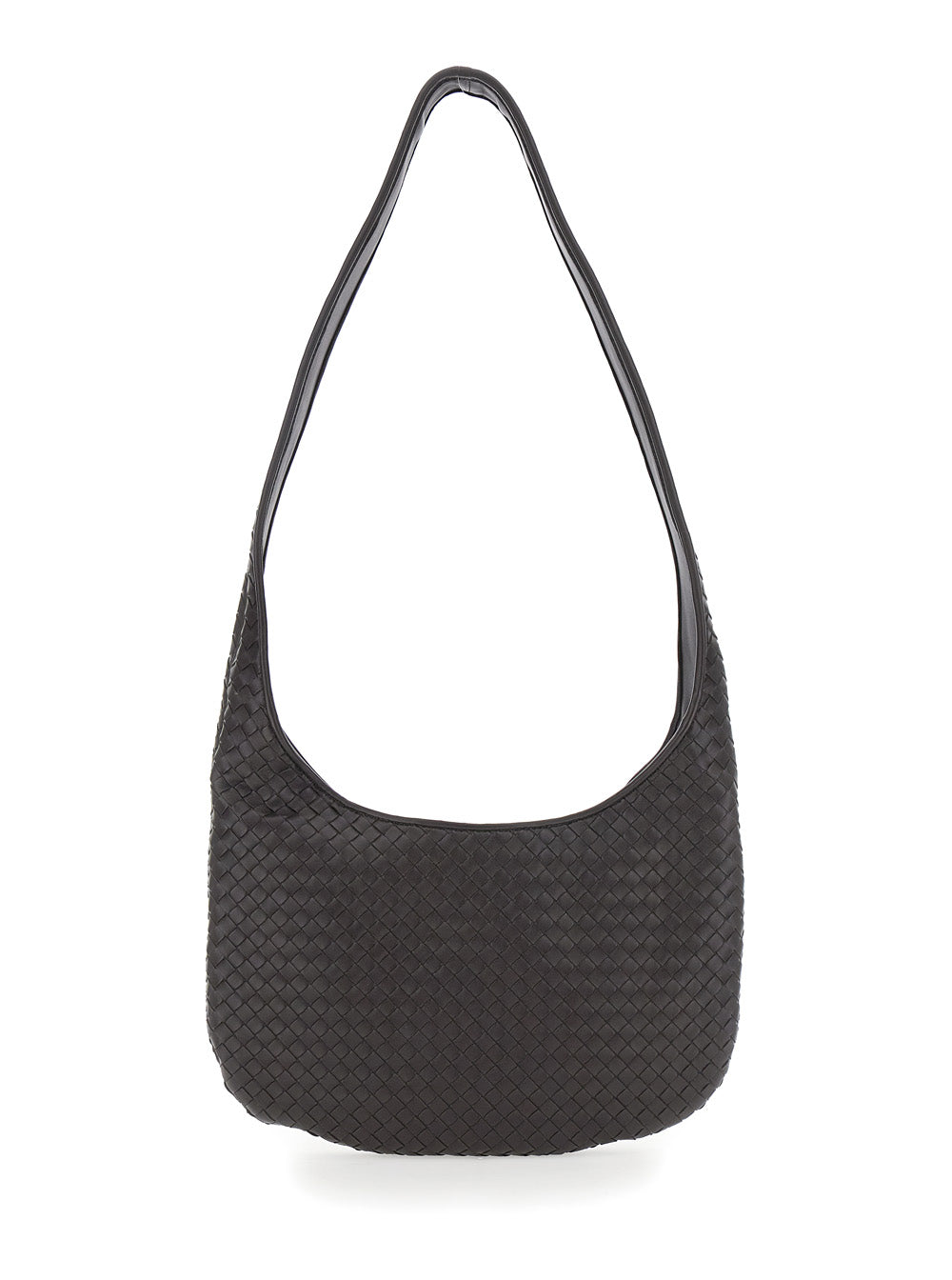 Bottega Veneta Men Brown Crossbody Bag With Top Zip Closure And Intreccio Motif In Leather For Men by Luosophy