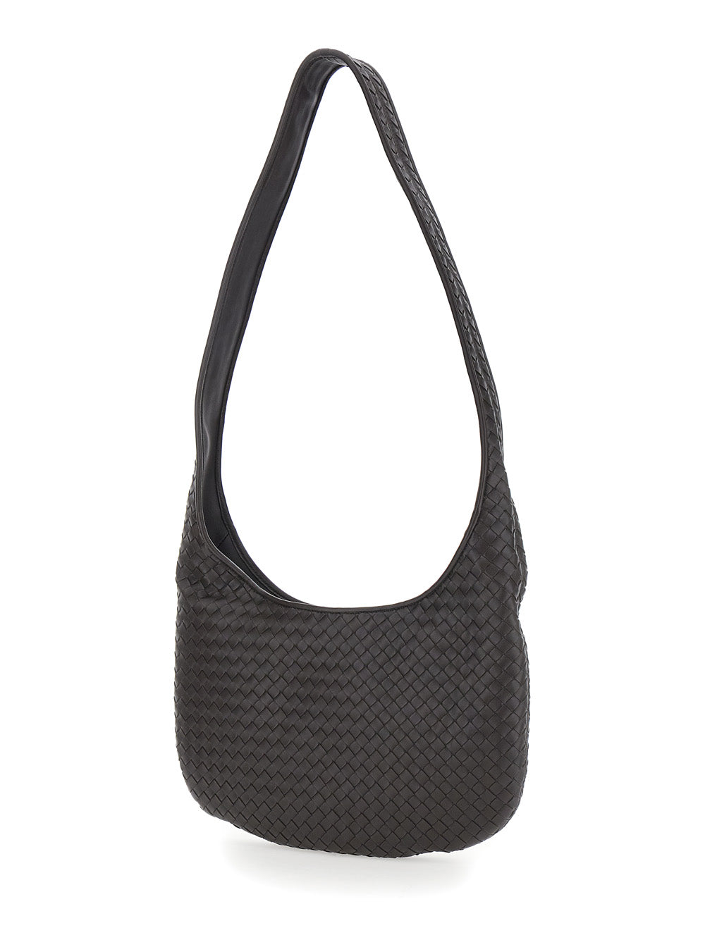 Bottega Veneta Men Brown Crossbody Bag With Top Zip Closure And Intreccio Motif In Leather For Men by Luosophy