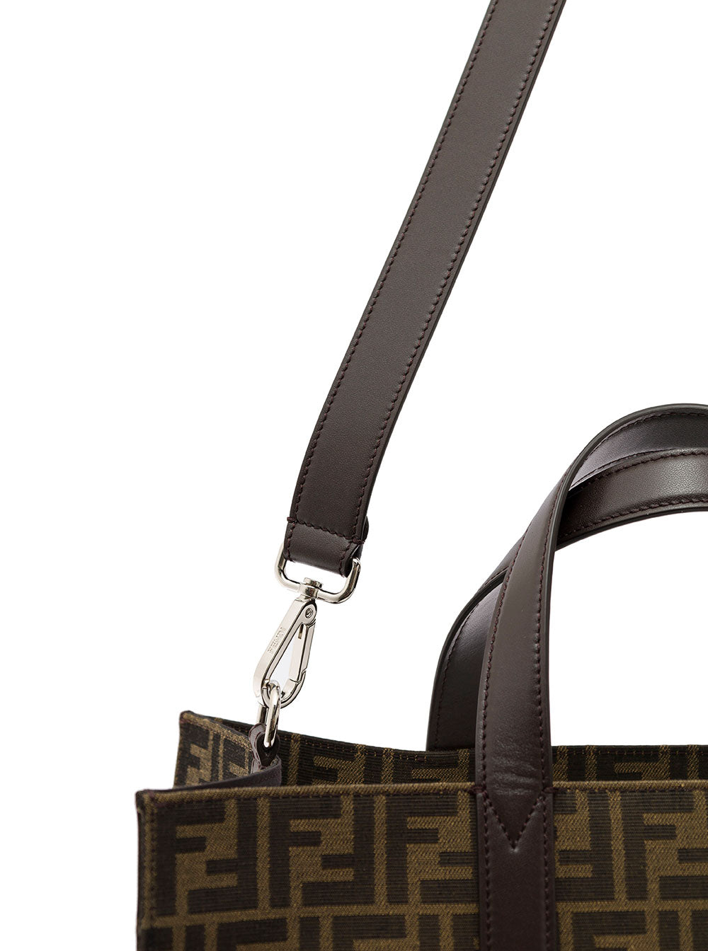 Fendi Men Brown And Beige Tote Bag With Ff Jacquard Motif In Cotton Blend Man by Luosophy