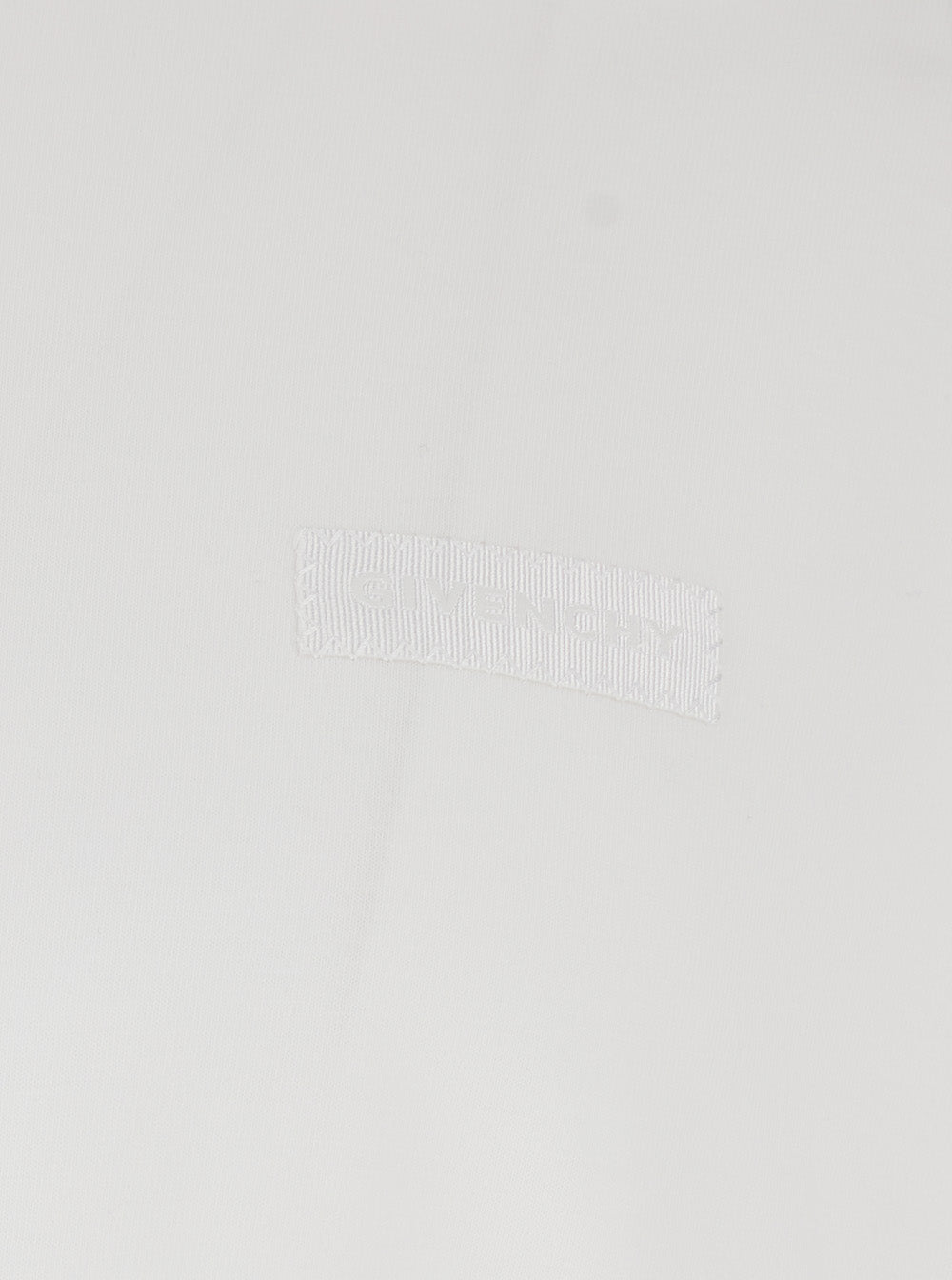 Givenchy Men White Crew Neck T-Shirt With Logo Patch On The Front In Cotton For Men DestGlow