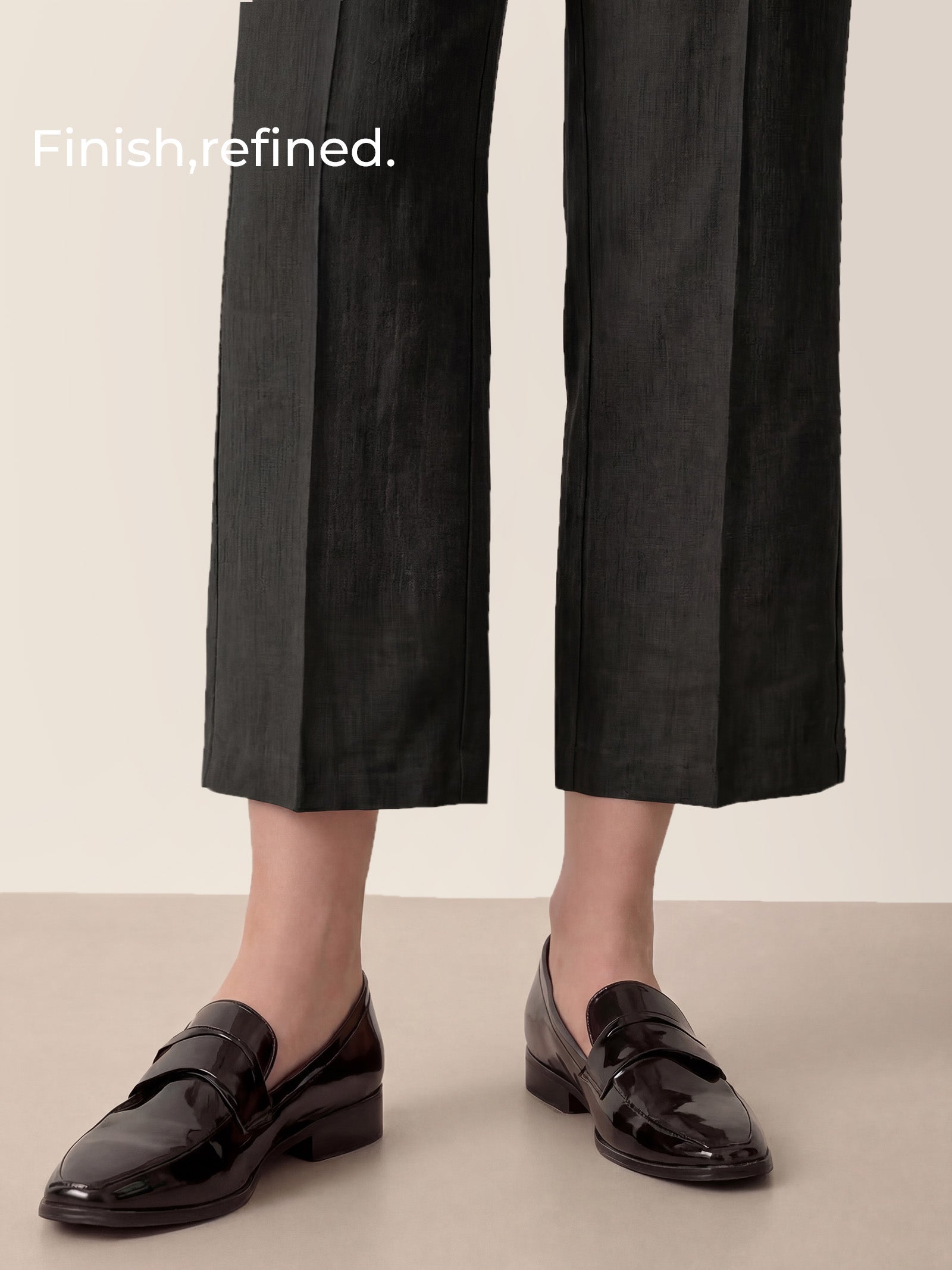 Linen Tailored Wide Leg Full Length Pants LEIGHTON by LINTICO