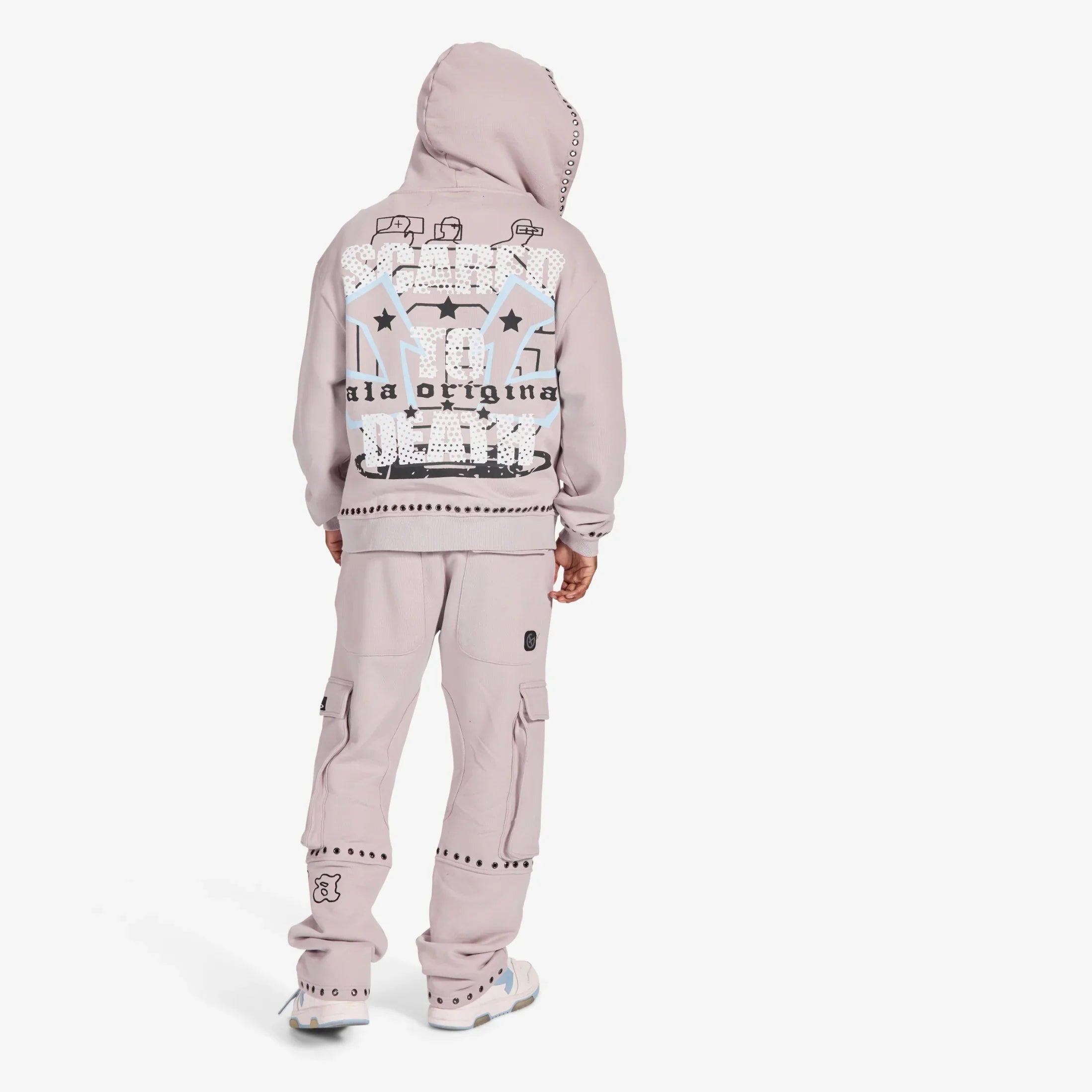 Gala Original Harpy Grommet Hoodie - Washed Cement by Denim Exchange