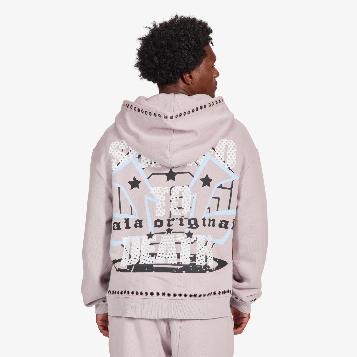 Gala Original Harpy Grommet Hoodie - Washed Cement by Denim Exchange