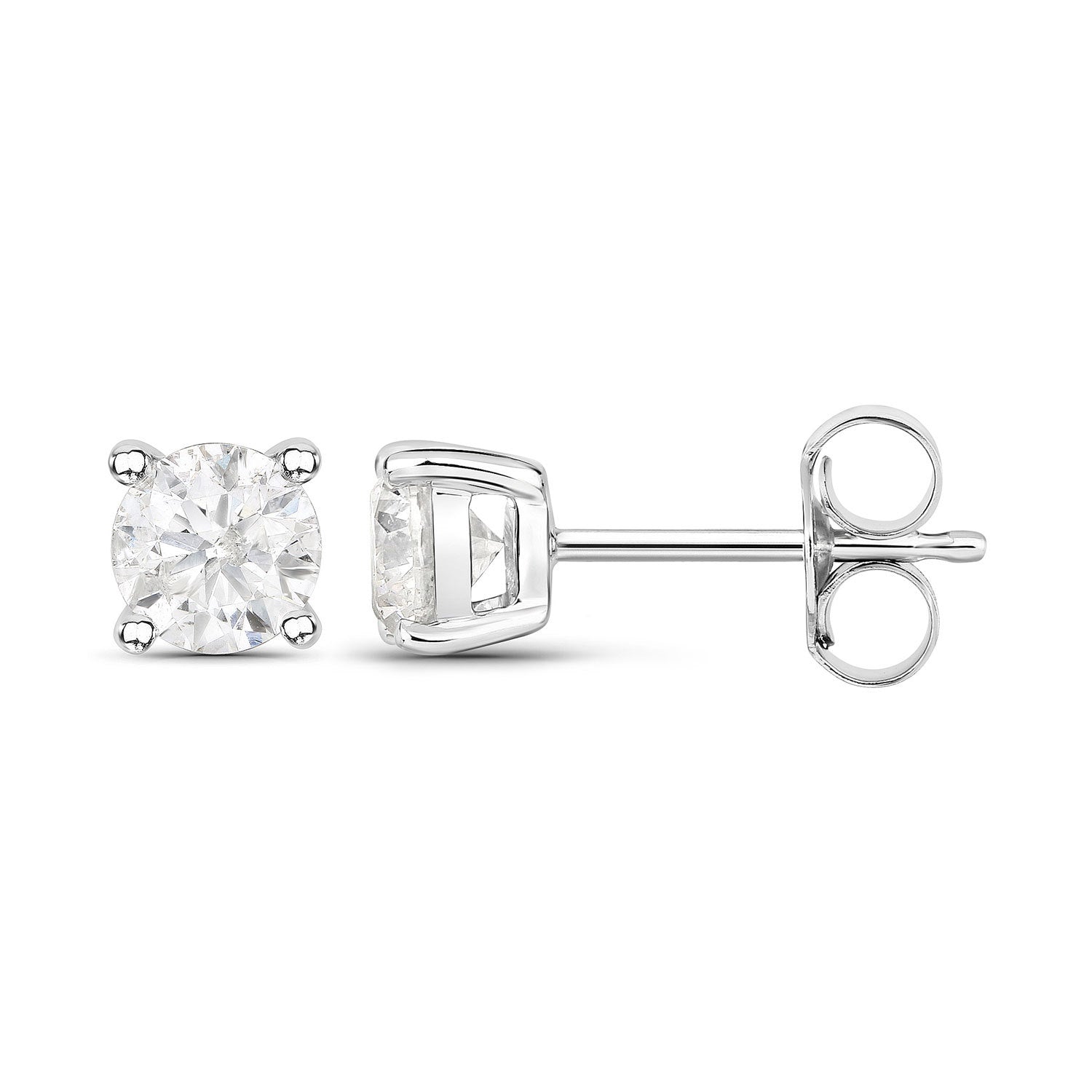 1.02 Carat Genuine White Diamond 14K White Gold Earrings by Bids.com
