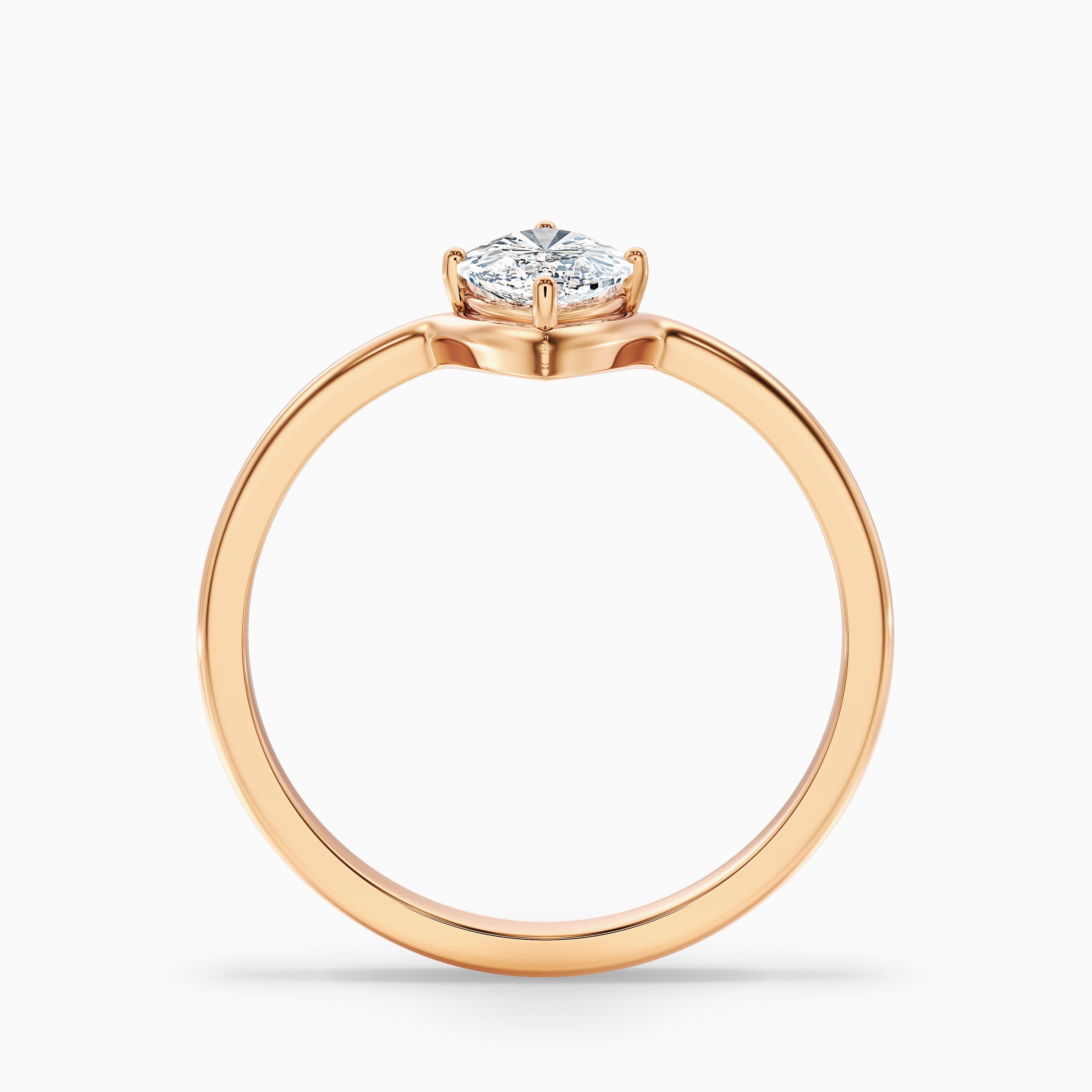 Celia 4.5 Carat Marquise Cut Solitaire Designer Lab Grown Diamond Ring in 10k Rose Gold