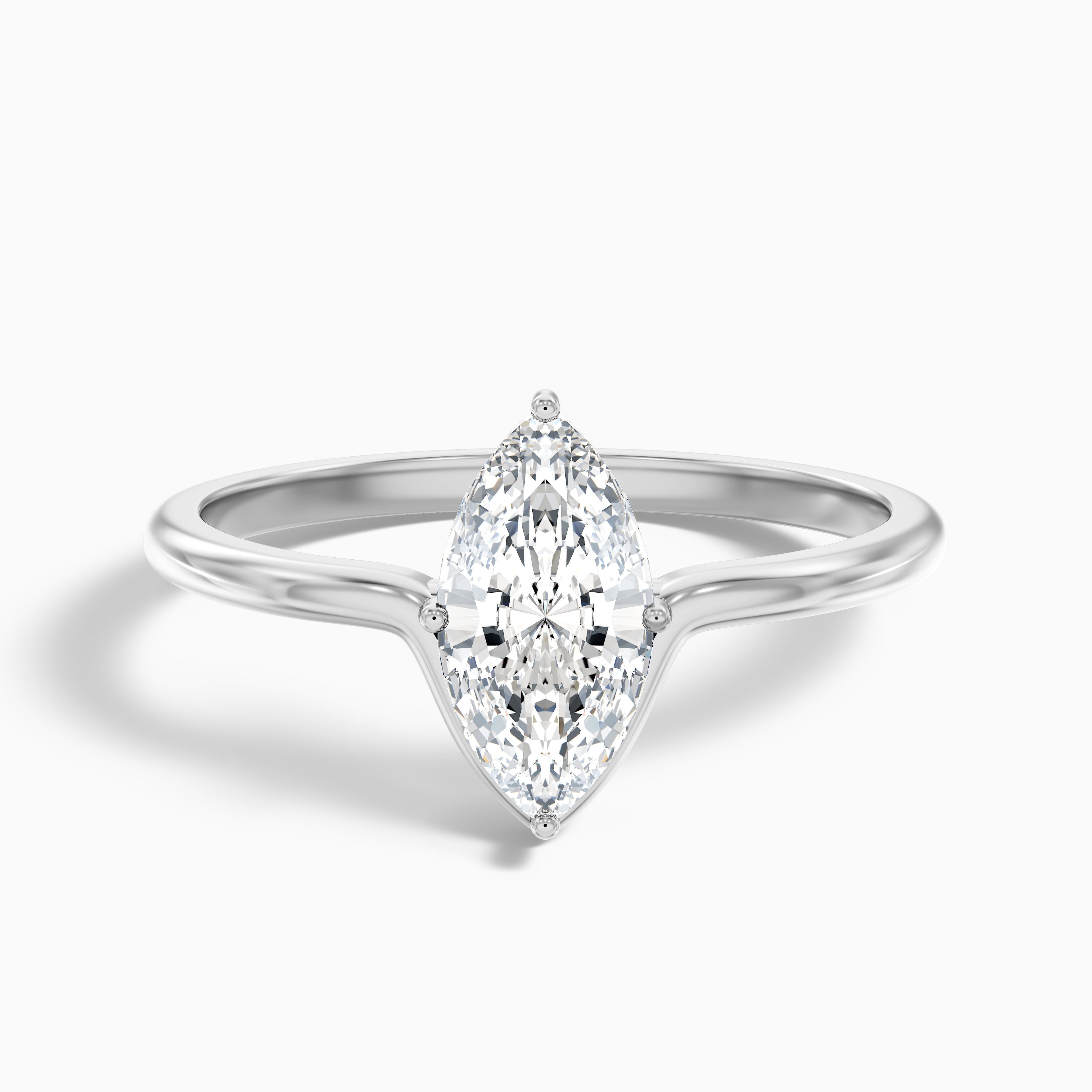 Celia 1.5 Carat Marquise Cut Solitaire Designer Lab Grown Diamond Ring in 14k Yellow Gold