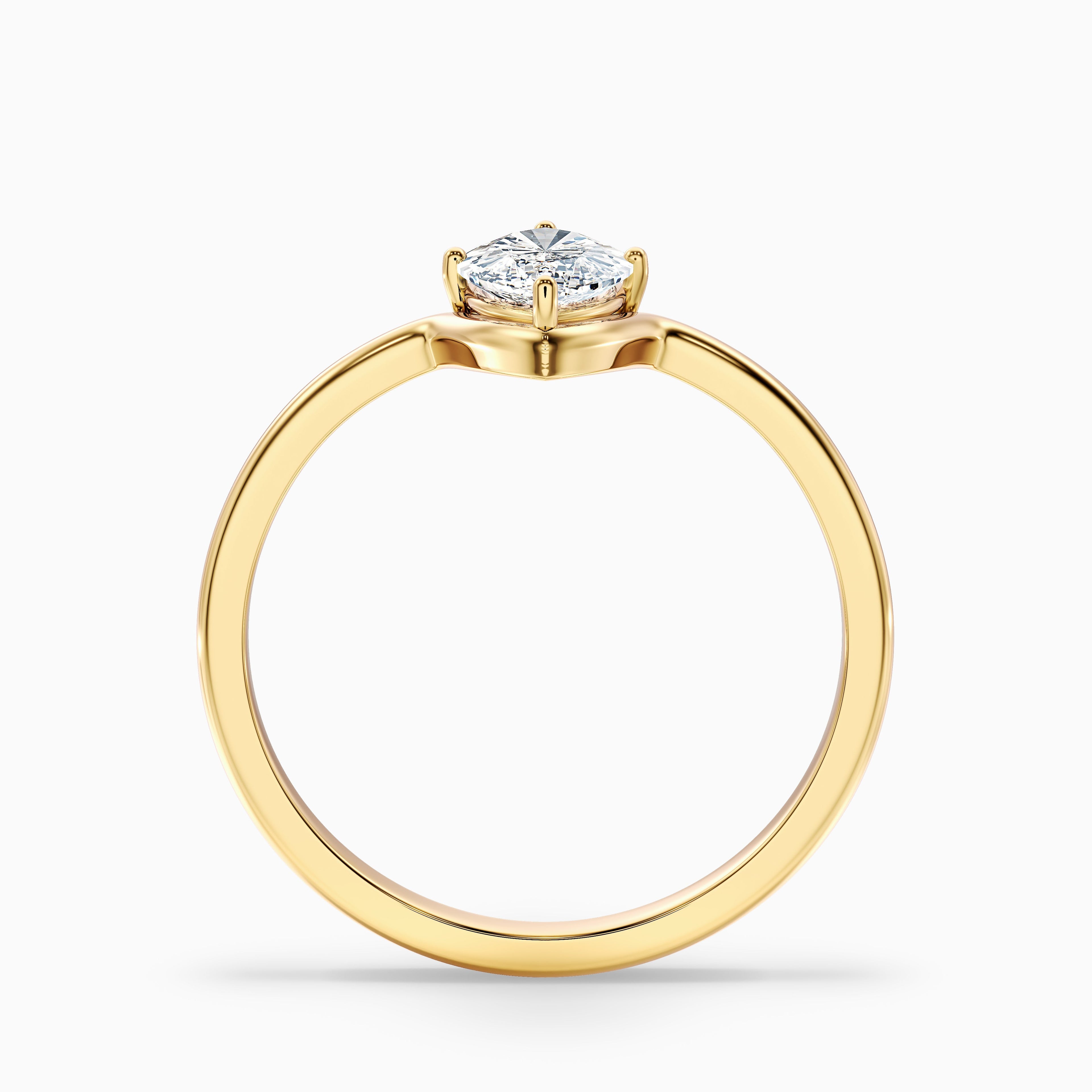 Jana 1 Carat Marquise Cut Solitaire Designer Moissanite Diamond Ring in 10k Yellow Gold