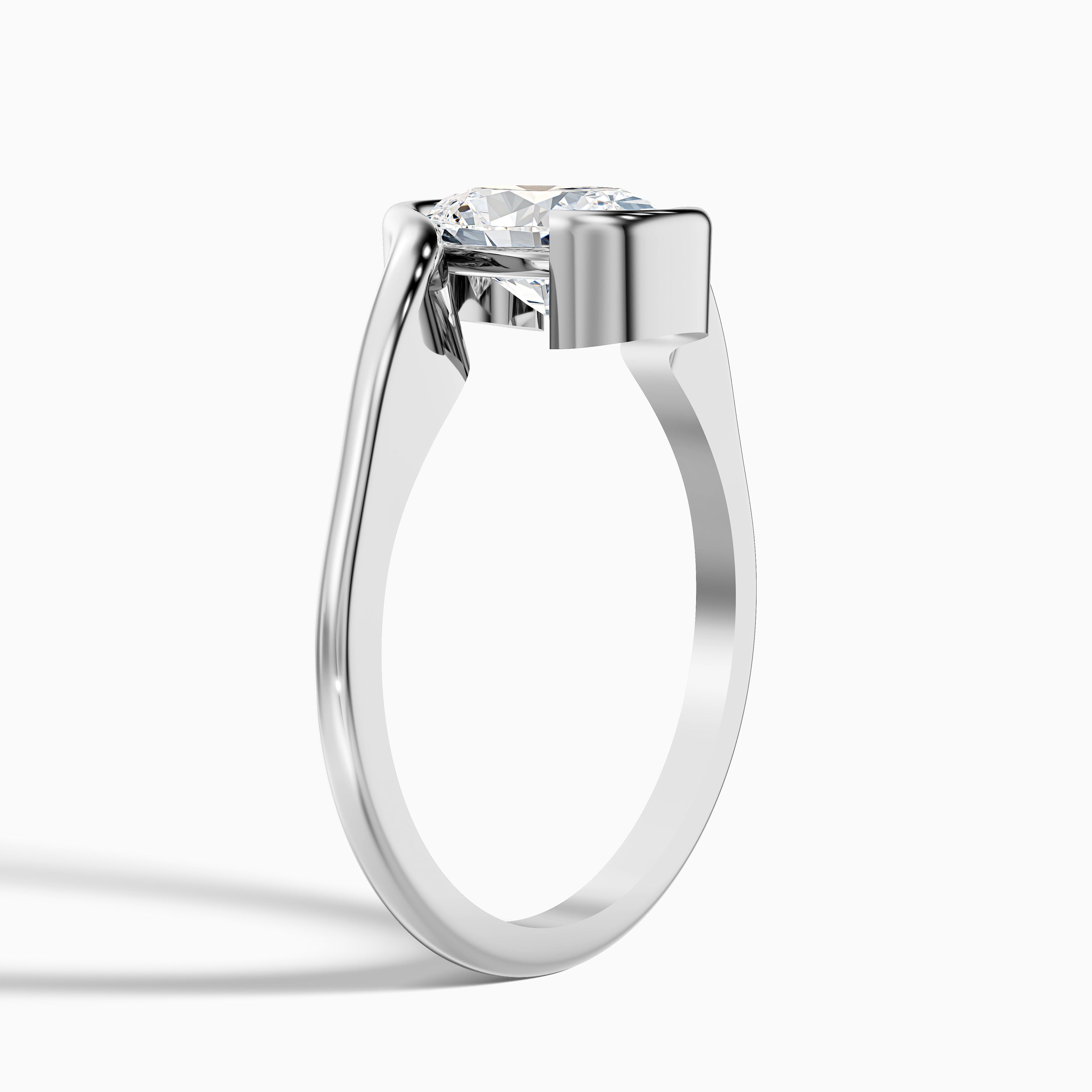Gleny 1.5 Carat Oval Cut Bypass Lab Grown Diamond Engagement Ring in 14k Rose Gold