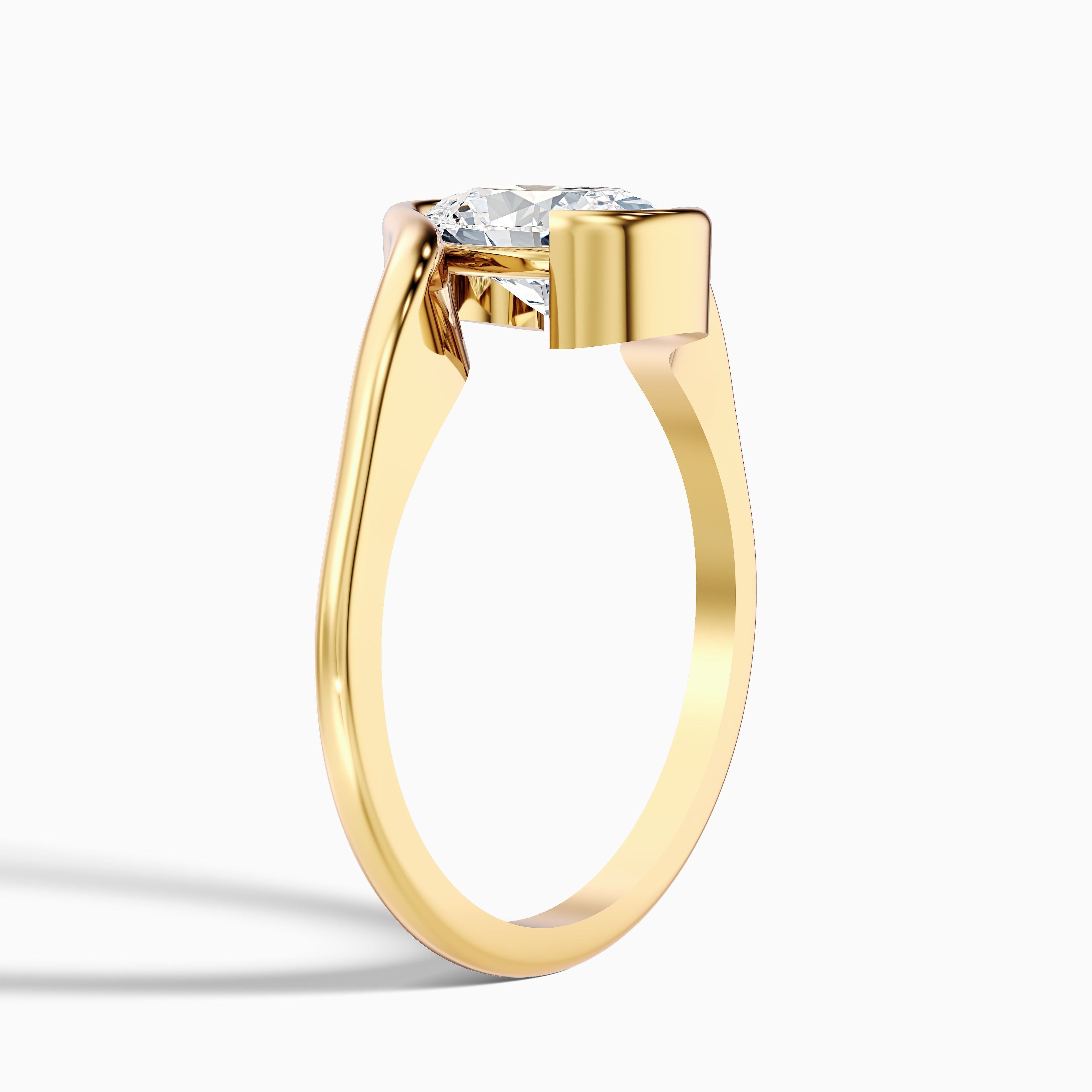 Gleny 3 Carat Oval Cut Bypass Lab Grown Diamond Engagement Ring in 18k Rose Gold