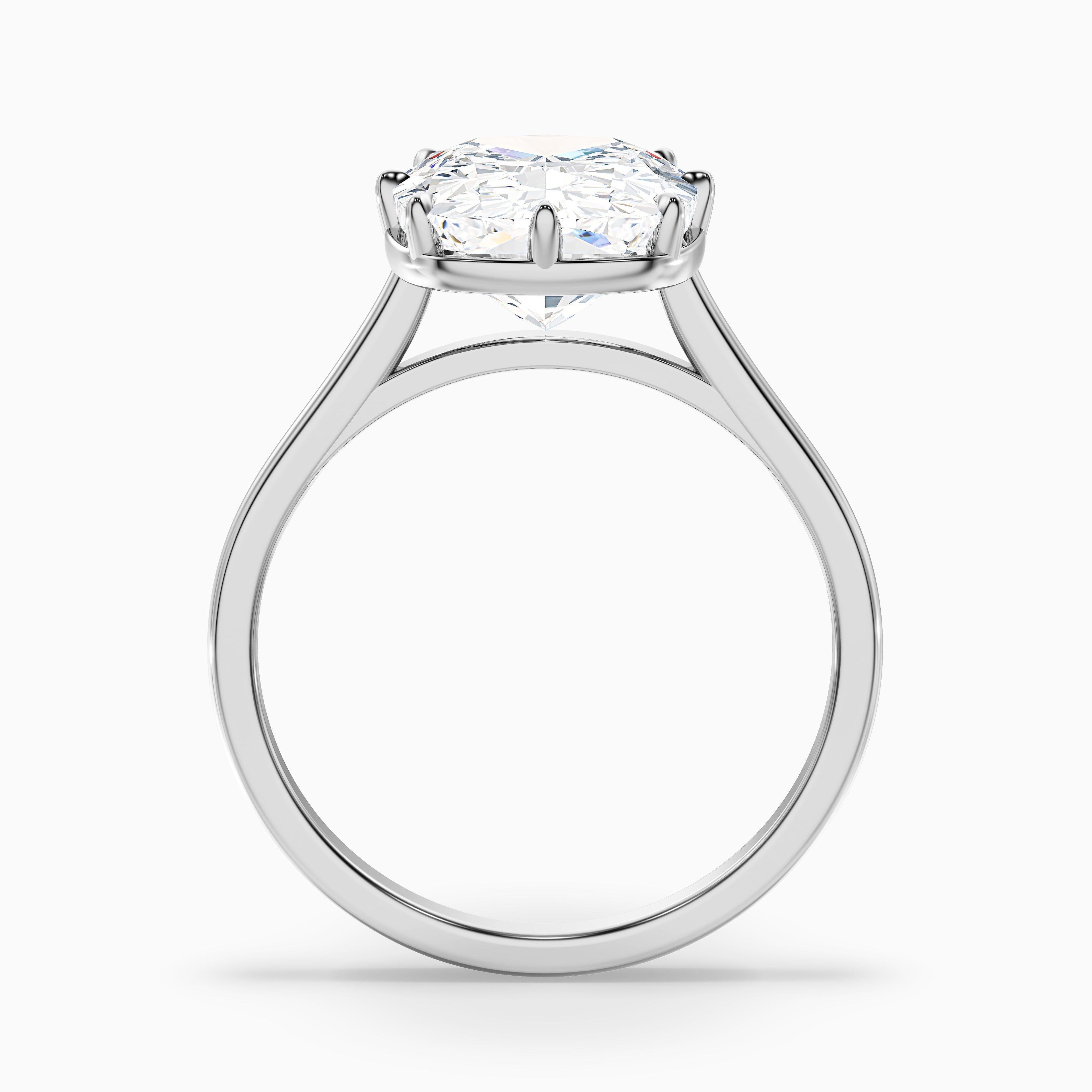 Dora 3 Carat 8 Prong Elongated Cushion Old Mine Cut Moissanite Diamond Ring in 14k Yellow Gold